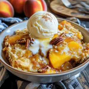 - 2 cups fresh peaches or 2 cans of peaches in syrup - 1 cup granulated sugar - 1 tablespoon lemon juice - 1 teaspoon cinnamon - 1 box yellow cake mix - 1 cup unsalted butter, melted - ½ cup chopped pecans (optional) For a great Peach Cobbler Dump Cake, you need simple, fresh ingredients. You can use fresh peaches or canned peaches in syrup. Using fresh peaches gives a bright flavor. If you go the canned route, choose those in syrup for added sweetness. Granulated sugar sweetens the fruit. The lemon juice adds a nice tang. Cinnamon warms the dish and brings out the peach flavor. The yellow cake mix is the heart of this recipe. It creates a lovely crust on top. Melted butter makes everything rich and golden. If you like, add chopped pecans for a bit of crunch. - 9x13 inch baking dish - Mixing bowl - Measuring cups and spoons - Whisk or spoon for mixing You will need a few tools for this treat. A 9x13 inch baking dish is perfect for the cake. Grab a mixing bowl to combine your ingredients. Measuring cups and spoons help ensure you get the right amounts. A whisk or spoon will help mix everything well. With all these ingredients and tools ready, you can start creating your Peach Cobbler Dump Cake. For the full recipe, check the details above. Choosing the best peaches Look for ripe peaches. They should feel firm but slightly soft. Check for a sweet smell. The color should be vibrant and bright. Avoid peaches with bruises or dark spots. How to peel and slice peaches To peel, dip peaches in boiling water for 30 seconds. Then, place them in cold water. The skin should come off easily. Cut the peach in half, remove the pit, and slice into wedges. You can also use canned peaches, just drain them well. Combining peaches with sugar, lemon juice, and cinnamon In a large bowl, mix the sliced peaches with one cup of sugar. Add one tablespoon of lemon juice and one teaspoon of cinnamon. Stir until the peaches are well coated. Properly spreading cake mix and butter Pour the peach mixture into a 9x13 inch baking dish. Spread it evenly. Next, sprinkle the dry yellow cake mix on top. Don’t stir! Just spread it out. Finally, drizzle one cup of melted butter over the cake mix. This creates a tasty crust when baking. Oven preheating tips Preheat your oven to 350°F (175°C). This step is key for even baking. Make sure the oven reaches the right temperature before you bake. Checking for doneness Bake for 35-40 minutes. Look for a golden brown top and bubbling edges. To check, insert a toothpick in the center. If it comes out clean, it's done. Let it cool for a few minutes before serving. Enjoy with vanilla ice cream or whipped cream for a treat! For the complete recipe, check out the [Full Recipe]. One common mistake is over mixing the cake mix. This can make your dump cake dense instead of fluffy. Just spread the cake mix evenly without stirring it into the peach layer. Another mistake is skipping the pecans. Pecans add a nice crunch and flavor. If you like nuts, include them for added texture. To boost flavor, try adding a splash of vanilla extract. This simple addition makes a big difference. You can also add a pinch of nutmeg for warmth. Don't be afraid to experiment with spices like ginger or cardamom. Each spice brings its own unique taste to your cake. For the best serving experience, top your dump cake with vanilla ice cream. The cold ice cream contrasts nicely with the warm cake. You can also use whipped cream for a lighter touch. For a fun presentation, serve in individual bowls. Add a slice of fresh peach or a sprinkle of cinnamon on top. This makes your dish look even more inviting. For the full recipe, check out Peach Paradise Dump Cake! {{image_2}} You can switch up the fruit in this dump cake. Blueberries, cherries, or apples work great too. Each fruit adds a new taste and flair. You can mix different fruits for a fun twist. Picture peaches with tart cherries or juicy apples. The flavors blend well together and make each bite special. If you need gluten-free, pick a gluten-free cake mix. Many brands offer great choices. You can also use cornstarch or arrowroot to thicken the fruit. This helps keep the mix tasty and smooth. Just follow the same steps in the recipe, and you’ll have a delicious gluten-free dessert. To make this cake vegan, swap butter for coconut oil or vegan butter. Use coconut sugar or a sweetener like maple syrup in place of granulated sugar. For the cake mix, check that it’s dairy-free. You can still enjoy this dessert without animal products. Each change keeps the taste rich and sweet. For the full recipe, check out the [Full Recipe] section. To store leftovers, let your Peach Cobbler Dump Cake cool completely. Once cool, cover it tightly with plastic wrap or aluminum foil. You can also place it in an airtight container. Store it in the fridge for up to four days. This helps keep the cake moist and fresh. You can freeze the Peach Cobbler Dump Cake if you want to save it for later. Cut it into pieces and wrap each piece in plastic wrap. Then place the wrapped pieces in a freezer bag or container. Be sure to label it with the date. It can stay in the freezer for about three months. To reheat frozen pieces, remove them from the freezer. Let them thaw in the fridge overnight. Then, warm them in the oven at 350°F (175°C) for about 15-20 minutes. This helps bring back the cake's warm and delicious taste. For the best flavor and texture, enjoy your Peach Cobbler Dump Cake within four days if stored in the fridge. If frozen, it’s best to eat it within three months. After that, it may lose some taste and texture. Remember, proper storage keeps your dessert tasting great! Yes, you can prepare this cake ahead. Mix the peaches, sugar, lemon juice, and cinnamon. Place this mixture in the baking dish. You can cover it and store it in the fridge for up to a day. When you are ready, just sprinkle the cake mix and butter on top. Then bake as directed. This saves you time and keeps flavors fresh. This cake pairs well with vanilla ice cream or whipped cream. The cold creaminess balances the warm, sweet cake. You might also enjoy a drizzle of caramel sauce or a sprinkle of toasted pecans on top. These toppings add extra flavor and texture. Yes, frozen peaches work well in this recipe. Thaw them first and drain any excess liquid. This helps prevent the cake from becoming too soggy. If you use fresh peaches, make sure they are ripe and sweet for the best flavor. Absolutely! You can change the flavor by adding spices like nutmeg or ginger. You can also mix in different fruits like blueberries or raspberries. If you want a nutty flavor, try adding walnuts or almonds. Get creative and make it your own! To reheat leftovers, place a slice in the microwave for about 30 seconds. You can also warm it in the oven at 350°F (175°C) for 10-15 minutes. Cover it with foil to keep it moist. This helps maintain the cake’s texture and flavor. This blog post outlined how to create a delicious Peach Cobbler Dump Cake. We covered main ingredients, preparation tools, and step-by-step instructions. I shared tips for avoiding common mistakes and enhancing flavors. You learned about variations, storage info, and answered common FAQs. With this knowledge, you can now make your cake perfect. Enjoy the process and the tasty results!