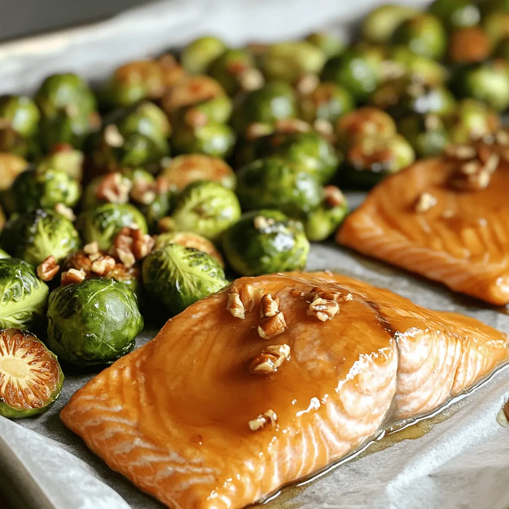 Sheet-Pan Maple Glazed Salmon and Brussels Sprouts Delight