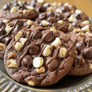 To make these tasty cookies, you will need: - 1 cup unsalted butter, softened - 1 cup brown sugar, packed - 1/2 cup granulated sugar - 2 large eggs - 1 teaspoon vanilla extract - 2 1/4 cups all-purpose flour - 1 teaspoon baking soda - 1/2 teaspoon salt - 1 cup semi-sweet chocolate chips - 1 cup milk chocolate chips - 1/2 cup white chocolate chips - 1/2 cup chopped walnuts (optional) You can add some fun flavors to your cookies. Try using: - 1/2 teaspoon espresso powder for a coffee kick - 1 teaspoon orange zest for a citrus twist - A sprinkle of sea salt on top for added depth These ingredients can make your cookies even more special. Measuring your ingredients correctly is key. Here are some tips: - Use a kitchen scale for precise measurements. - For flour, spoon it into the cup and level it off with a knife. - Always pack brown sugar firmly into the measuring cup. - For sticky ingredients like honey or syrup, spray the cup with cooking spray first. These small steps help ensure your cookies turn out just right. To make the dough, start by preheating your oven to 350°F (175°C). This step is key. It helps your cookies bake evenly. Now, grab a large bowl. Cream together 1 cup of softened unsalted butter, 1 cup of packed brown sugar, and 1/2 cup of granulated sugar. Mix until it looks light and fluffy. This usually takes about 2-3 minutes. Next, add 2 large eggs, one at a time. Mix well after each egg. Then, stir in 1 teaspoon of vanilla extract. In another bowl, whisk together 2 1/4 cups of all-purpose flour, 1 teaspoon of baking soda, and 1/2 teaspoon of salt. This is your dry mix. Slowly add the dry mix to the wet mix. Stir gently until just combined. Do not over-mix; this keeps your cookies soft. Now, it’s time for the fun part! Fold in 1 cup of semi-sweet chocolate chips, 1 cup of milk chocolate chips, and 1/2 cup of white chocolate chips. If you like, add 1/2 cup of chopped walnuts for extra crunch. Ensure that all the chocolate and nuts are evenly spread in the dough. Drop rounded tablespoons of dough onto a lined baking sheet. Space them about 2 inches apart. This gives them room to spread as they bake. Bake in your preheated oven for 10-12 minutes. Look for golden edges but soft centers. They will firm up as they cool, so don’t worry if they seem a bit soft. Keep an eye on them while they bake. Ovens can vary, and you want the best result. When they are done, remove the baking sheet from the oven. Let the cookies cool on the sheet for 5 minutes. This helps them set before you move them. After 5 minutes, carefully transfer the cookies to a wire rack. This step is crucial to keep them from getting soggy. Let them cool completely on the rack. Once cool, you can arrange them on a platter. For a special touch, drizzle some melted chocolate over the top. Enjoy your delicious triple chocolate chip cookies with a glass of cold milk! To keep your cookies fresh, store them in an airtight container. This will seal in moisture and keep them soft. You can also add a slice of bread to the container. The bread will help keep the cookies nice and chewy. If you want to save them for later, place the cookies in the freezer. They can last up to three months in a freezer bag. Just remember to let them thaw at room temperature before enjoying! Baking can be tricky, and some mistakes are easy to make. One common error is over-mixing the dough. This can make your cookies tough. Mix until just combined for the best texture. Another mistake is not measuring your ingredients correctly. Using too much flour can lead to dry cookies. Always use a scale or proper measuring cups. Lastly, don’t skip the cooling time. Letting cookies cool on a wire rack helps them firm up without becoming hard. The right dough consistency is key to great cookies. Your dough should be soft but not sticky. When you mix the wet and dry ingredients, stop once everything is combined. If the dough feels too wet, add a little more flour. If it’s too dry, a splash of milk can help. Once you fold in the chocolate chips, the dough will feel rich and thick. This means it’s ready to scoop and bake! {{image_2}} You can make these cookies gluten-free. Use a gluten-free flour blend instead of all-purpose flour. Look for blends that have xanthan gum. This keeps your cookies soft and chewy. You can also try almond flour or coconut flour. Adjust the amount of flour to get the right texture. To make vegan triple chocolate chip cookies, swap eggs for flaxseed meal. Mix one tablespoon of flaxseed with three tablespoons of water. Let it sit for five minutes before adding. Use coconut oil or vegan butter instead of regular butter. Choose dairy-free chocolate chips for a full vegan treat. Add fun flavors to your cookies! Try adding a teaspoon of espresso powder for a coffee kick. You can mix in a half-cup of peanut butter chips for a nutty taste. Dried fruit like cherries or cranberries can add a sweet twist. Chopped nuts, like pecans or hazelnuts, also give a nice crunch. Freezing cookies is easy and keeps them fresh. First, let your cookies cool completely. This step prevents ice crystals from forming. After they cool, you can freeze them in batches. Place them on a baking sheet in a single layer. Freeze for about an hour. Once solid, transfer them to a freezer-safe bag. Remove as much air as possible. Label the bag with the date. This method helps keep your cookies tasty. To store cookies, choose an airtight container. I like using glass or plastic containers with tight lids. Line the bottom with parchment paper to absorb moisture. If you stack cookies, separate layers with wax paper. This keeps them from sticking together. For longer freshness, you can also add a slice of bread. This trick helps keep cookies soft. You can store baked cookies at room temp for about a week. Keep them in an airtight container. If you freeze them, they last up to three months. Just remember to thaw them in the fridge overnight for the best taste. Enjoy your cookies fresh, chewy, and full of flavor! To make your cookies chewy, use more brown sugar than white sugar. Brown sugar has moisture, which helps keep cookies soft. Chill the cookie dough for at least an hour before baking. This step slows the spread and helps create a chewy texture. Bake them just until the edges turn golden. The centers should look underbaked. They will firm up as they cool. Chocolate chips are small, round pieces made for baking. They hold their shape when baked. Chocolate chunks are larger and have a rustic look. They melt and create gooey pockets in your cookies. Both add great flavor, but they give different textures. You can mix and match them for fun! Yes, you can swap sugars based on what you have. Brown sugar gives a rich flavor and chewy texture. White sugar makes cookies crispier. You can use coconut sugar or maple sugar as alternatives. Just keep the same total amount of sugar. Adjust the taste slightly, but the cookies will still be yummy! You now have all the tools to make delicious Triple Chocolate Chip Cookies. We explored the key ingredients, helpful measuring tips, and step-by-step instructions to make perfect cookies every time. We also shared ways to store and enhance these treats, along with variations for different diets. With these tips, you can avoid common mistakes and enjoy cookies at their best. Remember, the right ingredients and techniques lead to tasty results. Happy baking!