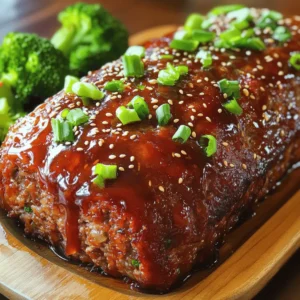- 1 lb ground beef or ground turkey - 1/2 cup breadcrumbs - 1/4 cup finely chopped onion - 1/4 cup grated carrot - 2 cloves garlic, minced To make a great meatloaf, start with some key ingredients. You can use either ground beef or ground turkey. Ground turkey gives a lighter taste, while beef adds richness. Both options work well, so choose what you like best. Next, you need breadcrumbs. They help bind the meatloaf and keep it moist. Finely chopped onion brings sweetness and flavor. Grated carrot adds a touch of natural sweetness and moisture. Lastly, minced garlic gives that punchy aroma that everyone loves. - 1/4 cup teriyaki sauce (plus extra for glazing) - 2 tablespoons soy sauce - 1 teaspoon ginger paste or freshly grated ginger - 1/2 teaspoon black pepper - 1/4 teaspoon salt These flavor enhancers take your meatloaf to the next level. Teriyaki sauce adds a sweet and savory touch. Soy sauce deepens the umami flavor. Ginger paste or freshly grated ginger adds warmth and zest. Black pepper and salt balance the flavors. - Sesame seeds - Chopped green onions Garnishing can make your dish look even better. Sprinkle sesame seeds on top for crunch. Chopped green onions add a pop of color and freshness. These small details make your Teriyaki Glazed Meatloaf feel gourmet. - Preheat the oven to 350°F (175°C). - In a large bowl, mix together the ground meat, breadcrumbs, chopped onion, grated carrot, minced garlic, and egg. - Pour in the teriyaki sauce, soy sauce, ginger paste, black pepper, and salt. Mix until combined, but don't overmix. - Transfer the meat mixture to a loaf pan, shaping it into a loaf. - Spread a thin layer of extra teriyaki sauce on top for glazing. - Bake in the preheated oven for 45-55 minutes at 350°F (175°C). - In the last 10 minutes, brush on another layer of teriyaki sauce for a shiny finish. - Avoid overmixing the meat: When you mix the meatloaf, do it gently. Overmixing can make your meatloaf tough and dry. Just blend until all ingredients are combined. - Proper resting time after baking: After you bake the meatloaf, let it rest for about 10 minutes. This helps the juices settle, keeping it moist when you slice it. - Customizing teriyaki glaze: You can make the glaze your own! Try adding honey or a splash of lime juice for extra sweetness and tang. A bit of garlic powder can also boost the flavor. - Adding favorite vegetables: Want to sneak in more nutrients? Chop up bell peppers or mushrooms and mix them in. They add flavor and moisture, making your meatloaf even better. - Accompanying sides and garnishes: Serve your meatloaf with steamed broccoli or fluffy rice. These sides balance the richness of the teriyaki glaze. Don't forget to sprinkle some sesame seeds and green onions on top for a nice touch! - Presentation tips for serving: Place slices of meatloaf on a bright platter. Drizzle extra teriyaki sauce around the edges. This makes your dish look appealing and adds flavor in every bite. {{image_2}} You can switch up the meat for your teriyaki glazed meatloaf. Ground turkey or chicken works great. These options keep the dish leaner. You can also choose plant-based proteins, like lentils or chickpeas. These swaps add new flavors and textures. Each choice offers a unique twist on the classic recipe. Try using whole grain breadcrumbs instead of white ones. Whole grains add fiber and nutrients. You can also sneak in veggies like spinach or zucchini. These additions boost the nutrition and taste. Grate or chop them finely to blend well. They make your meatloaf even more delicious and colorful! Get creative with spices and sauces for a twist. Add miso for a rich umami flavor. A touch of chili sauce can add heat. Mixing flavors from different cuisines can be fun. Think about adding garlic powder or sesame oil. These fusion ideas will make your teriyaki glazed meatloaf stand out! Store your leftover teriyaki glazed meatloaf in an airtight container. This keeps it fresh. Make sure it cools to room temperature first. You can refrigerate it for up to 3 days. You can freeze both uncooked and cooked meatloaf. For uncooked meatloaf, wrap it tightly in plastic wrap. Then, place it in a freezer bag. This helps prevent freezer burn. For cooked meatloaf, slice it first, then wrap each slice. Store it in a freezer bag or container. It can last up to 3 months in the freezer. To reheat, you can use the oven or microwave. For the oven, preheat to 350°F (175°C). Place the meatloaf in a baking dish. Add a splash of water or broth to keep it moist. Cover with foil to prevent drying. Bake for about 20 minutes. In the microwave, heat slices on a microwave-safe plate. Cover with a damp paper towel. This helps keep moisture in. Heat for 1 to 2 minutes, checking often. You can easily make this dish gluten-free. Use gluten-free breadcrumbs instead of regular ones. Many brands offer good options at stores. For the teriyaki sauce, choose a gluten-free version. You can find this in most grocery stores. Check the label to be sure. To check if your meatloaf is done, use a meat thermometer. The internal temperature should reach 160°F (70°C). You can also look for clear juices when you cut into it. The meat should not be pink in the middle. Both methods ensure a safe and tasty meal. Yes, you can prepare the meatloaf ahead of time. Mix the ingredients and shape the loaf. Then, cover it and store it in the fridge for up to 24 hours. You can also freeze it before baking. Just make sure to wrap it well. When ready to bake, thaw it overnight in the fridge. Cooking times may vary with frozen meatloaf, so check it closely. In this post, we explored how to make Teriyaki Glazed Meatloaf. We covered key ingredients, preparation, and baking steps. I shared tips to keep your meatloaf moist and flavorful. There are also variations to try and storage tips for leftovers. This dish is easy to customize and perfect for any meal. Enjoy creating your own tasty versions!