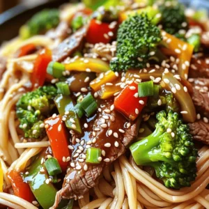 - 8 oz wide rice noodles - 1 lb flank steak, thinly sliced against the grain - 1 bell pepper (red or green), sliced - 1 cup broccoli florets Mongolian beef noodles use wide rice noodles. These noodles soak up flavors well. Flank steak adds a rich taste. Slice it thinly for quick cooking. Fresh vegetables like bell peppers and broccoli add color and crunch. - 2 tablespoons soy sauce - 1/4 cup hoisin sauce - 1 tablespoon chili paste (adjust for spice preference) Soy sauce gives the dish a savory kick. Hoisin sauce adds sweetness and depth. Chili paste brings heat. You can adjust the chili based on your spice level. - 3 green onions, chopped - Sesame seeds, for garnish Green onions add a fresh taste. They also give a pop of color. Sesame seeds add a nice crunch. They make the dish look appealing. These ingredients come together to create a tasty meal. Each one plays a key role in flavor and texture. Enjoy your cooking adventure! To start, you need to marinate the flank steak. This step adds flavor and helps tenderize the meat. In a small bowl, mix 2 tablespoons of soy sauce with 1 tablespoon of cornstarch. Toss the thinly sliced flank steak in this mix until it is well coated. Let it sit for about 15 minutes. This simple process makes a big difference in taste. Next, you will cook the rice noodles. Boil water in a pot, then add 8 ounces of wide rice noodles. Follow the package instructions, usually boiling for about 5-7 minutes. You want them soft but not mushy. Once cooked, drain them and set aside. They will soak up the sauce later. Now, it's time to stir-fry the veggies. Heat 2 tablespoons of vegetable oil in a large skillet or wok over medium-high heat. When the oil is hot, add the marinated beef in a single layer. Saut&eacute; for 2-3 minutes until the beef is browned. Set the beef aside. In the same skillet, add 1 sliced bell pepper and 1 cup of broccoli florets. Stir-fry for 3-4 minutes until they are just tender. Next, add 3 minced garlic cloves and 1-inch grated ginger. Stir quickly for about 30 seconds until you can smell the aroma. This mix of flavors will make your dish pop. To bring it all together, return the cooked beef to the skillet. Now, add 1/4 cup of hoisin sauce and 1 tablespoon of chili paste. Mix well to combine everything. Finally, add the cooked noodles and toss gently. Make sure the noodles are coated in the sauce and heated through. Remove the skillet from heat and stir in 3 chopped green onions. Garnish with sesame seeds before serving. This dish is ready to enjoy! To make your flank steak shine, marination is key. Use soy sauce and cornstarch. The soy adds flavor, while cornstarch makes the meat tender. Coat the beef well and let it sit for 15 minutes. This time allows the flavors to seep in. When cooking, heat your skillet until it&rsquo;s hot. This helps the beef brown nicely. Cook it in one layer for best results. Cooking rice noodles can be tricky. Follow the package instructions closely. Usually, they need about 5 to 7 minutes in boiling water. Check them often to avoid overcooking. You want them tender, but not mushy! Once cooked, drain them well. This keeps them from sticking together later. Chili paste adds heat to the dish. Start with one tablespoon, then taste it. If you want more spice, add a bit more. Remember, you can always add heat, but it&rsquo;s hard to take it away. Adjusting the chili paste helps you find your perfect balance. Enjoy the flavors as they blend in your Mongolian beef noodles! {{image_2}} You can change the protein in Mongolian Beef Noodles for a new taste. Chicken works well. Use thin slices of chicken breast instead of flank steak. Tofu is a great choice for a vegetarian option. Firm tofu soaks up flavors well. For seafood lovers, try shrimp. Cook the shrimp until pink and tender, then mix it in. Adding more veggies can boost flavor and nutrition. Carrots add crunch and sweetness. Snow peas give a fresh taste. Mushrooms bring umami, while bok choy adds a nice green touch. You can also toss in spinach for extra color and health benefits. Feel free to mix and match your favorites! If you need gluten-free noodles, there are easy swaps. Rice noodles are already gluten-free, making them a perfect choice. You can also try zucchini noodles for a low-carb option. Simply spiralize zucchini and cook it lightly. These alternatives keep the dish tasty while meeting dietary needs. To keep your Mongolian Beef Noodles fresh, store leftovers in an airtight container. Let the dish cool to room temperature before sealing it. This helps prevent moisture build-up. You can keep them in the fridge for up to three days. If you want to store them longer, consider freezing. Just make sure to use a freezer-safe container. Reheating your Mongolian Beef Noodles is easy. The best method is to use a skillet. Heat a small amount of oil over medium heat. Add the noodles and stir frequently until they are hot. You can also use a microwave if you are short on time. Place the noodles in a microwave-safe bowl and cover it. Heat for one to two minutes, stirring halfway through. This ensures even heating. Preparing Mongolian Beef Noodles ahead of time can save you time later. You can marinate the flank steak the night before. Store it in the fridge to soak in the flavors. You can also chop the vegetables in advance. Store them in airtight bags or containers. Cook the noodles when you are ready to eat. This keeps everything fresh and tasty. You can enjoy many tasty sides with Mongolian beef noodles. Here are a few ideas: - Steamed dumplings: They add great flavor and texture. - Egg rolls: Crispy and delicious, they're perfect for dipping. - Sesame cucumber salad: A refreshing choice that balances the rich noodles. - Fried rice: A classic that pairs well with the beef. Mongolian beef noodles can be spicy, but it depends on how much chili paste you use. If you want less heat, use less chili paste. You can also add it slowly and taste as you go. For those who love spice, add more chili paste for a kick. Adjust it to fit your taste! Yes, you can use different noodles. Here are some choices: - Udon noodles: They are thick and chewy, adding a nice bite. - Soba noodles: These are made from buckwheat and have a unique taste. - Egg noodles: They are soft and soak up sauce well. Feel free to experiment with what you have at home! Mongolian beef noodles offer a rich blend of flavors and textures. You now know the key ingredients, from wide rice noodles to flank steak. The step-by-step guide ensures you cook each element perfectly. Don't forget the tips to enhance your dish, like marinating well and adjusting spice levels. Feel free to explore variations and alternatives for protein and vegetables. Proper storage and reheating can keep your meal fresh. Enjoy creating this dish that&rsquo;s sure to impress. Cooking can be simple and fun with the right approach. Dive in and savor every bite!