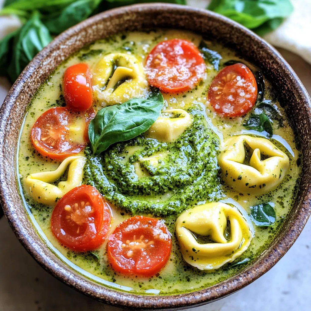 Creamy Pesto Tortellini Soup One Pot Delightful Dish