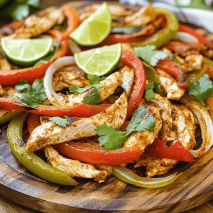 For this dish, you need fresh and quality ingredients. Here&rsquo;s what you'll need: - 1 lb chicken breast, sliced into thin strips - 1 red bell pepper, sliced - 1 green bell pepper, sliced - 1 medium onion, sliced These ingredients bring bright colors and great flavors. The chicken gives protein, while the peppers and onion add crunch and sweetness. The right spices can transform your meal. Here&rsquo;s a simple list of what you need: - 3 tablespoons olive oil - 2 tablespoons chipotle powder - 1 teaspoon cumin - 1 teaspoon garlic powder - 1 teaspoon onion powder - 1 teaspoon smoked paprika - Salt and pepper to taste These spices offer a smoky and spicy kick. Chipotle powder makes the dish exciting, while cumin adds warmth. To enjoy your fajitas, you&rsquo;ll need some extras. Here&rsquo;s what to have on hand: - 8 small flour tortillas - Fresh cilantro, chopped (for garnish) - Lime wedges (for serving) The tortillas wrap all the goodness. Fresh cilantro adds a burst of freshness, while lime juice brightens every bite. First, you need to get ready. Gather your ingredients. You will need: - 1 lb chicken breast, sliced into thin strips - 1 red bell pepper, sliced - 1 green bell pepper, sliced - 1 medium onion, sliced - 3 tablespoons olive oil - 2 tablespoons chipotle powder - 1 teaspoon cumin - 1 teaspoon garlic powder - 1 teaspoon onion powder - 1 teaspoon smoked paprika - Salt and pepper to taste - 8 small flour tortillas - Fresh cilantro, chopped (for garnish) - Lime wedges (for serving) Next, preheat your oven to 400&deg;F (200&deg;C). This step helps the chicken cook well. Now, take a large bowl. Add the sliced chicken, red bell pepper, green bell pepper, and onion. This mix brings color and flavor. In another small bowl, whisk together the olive oil, chipotle powder, cumin, garlic powder, onion powder, smoked paprika, salt, and pepper. This blend adds a spicy kick. Pour the spice mix over the chicken and vegetables. Toss everything until it&rsquo;s all coated nicely. This gives your fajitas a rich flavor. Spread the chicken and veggies evenly on a large baking sheet. Make sure not to crowd them. This helps them roast nicely. Place the baking sheet in the preheated oven. Bake for 20 to 25 minutes. Stir halfway to ensure even cooking. The chicken should be cooked through, and the veggies tender. While the fajitas are baking, warm the flour tortillas. You can do this on a skillet or in the oven for a few minutes. Warm tortillas are soft and tasty. Once the baking time is up, take the sheet out of the oven. Let it cool slightly before serving. To serve, take a tortilla and add a generous portion of the chicken and veggie mix. Top it with fresh cilantro and a squeeze of lime juice. This adds brightness to each bite. For a vibrant presentation, arrange the fajitas on a platter. Add lime wedges and a sprinkle of cilantro. You can also serve salsa or guacamole on the side. Enjoy this flavorful feast with family and friends! To make the best fajitas, start with fresh ingredients. Use good-quality chicken breast. Slice it into thin strips for even cooking. Bell peppers add color and crunch. Use both red and green for a vibrant look. Slice them thin, just like the chicken. This helps everything cook at the same time. The spice blend makes a big difference. Measure each spice carefully. Chipotle powder gives heat and flavor. Cumin adds a warm, earthy taste. Garlic and onion powders boost the overall flavor. Smoked paprika adds a nice smokiness. Mix the spices well with the olive oil before pouring it over the chicken and veggies. This ensures every bite is tasty. One common mistake is overcrowding the pan. If you pile too much food on a sheet, it won't roast well. Instead, spread everything out in a single layer. This allows the chicken and veggies to brown nicely. Keep an eye on the cooking time. Overcooking can make the chicken dry. Aim for a tender and juicy finish. Another mistake is not tossing the chicken and veggies halfway through. Stirring helps them cook evenly. This way, you avoid burnt spots and ensure everything cooks just right. Want to take your fajitas to the next level? Try adding fresh lime juice. Squeeze some over the cooked fajitas for a zesty kick. Fresh cilantro also brightens the dish. It adds a fresh taste that complements the spices. Consider serving the fajitas with salsa or guacamole. These add more flavor and texture. You can also try different toppings like sour cream or cheese. Each will give a unique twist to your meal. Enjoy customizing and making the dish your own! {{image_2}} You can change up the protein in your fajitas. Instead of chicken, try beef or shrimp. Thinly slice beef sirloin or use large shrimp. Both cook quickly and soak up the spices well. You can even use turkey for a leaner option. Each protein brings its own taste, so feel free to experiment. For a vegetarian or vegan twist, skip the meat. Use a mix of hearty vegetables like mushrooms, zucchini, and eggplant. Firm tofu or tempeh works great too. Marinate and bake them just like the chicken. This option is colorful and full of flavor. Top it with fresh cilantro and lime for a bright finish. You can adjust the spice mix based on your taste. If you like more heat, add cayenne pepper or chili flakes. For a milder flavor, reduce the chipotle powder. You can also try taco seasoning or a mix of herbs like oregano and thyme. This way, your fajitas can match any mood or meal. Enjoy the process of finding your perfect blend! You can store leftover fajitas in the fridge. Place them in an airtight container. They stay fresh for up to three days. It&rsquo;s best to keep chicken and veggies together. This helps maintain flavor and texture. If you want to store them longer, freezing is a great option. Allow the fajitas to cool completely. Next, transfer them into freezer-safe bags or containers. Squeeze out as much air as you can. They can last up to three months in the freezer. To reheat, first, thaw the fajitas overnight in the fridge. You can use an oven or a skillet. For the oven, preheat it to 350&deg;F (175&deg;C). Bake the fajitas for about 15 minutes. This keeps them juicy. If using a skillet, just warm them over medium heat. Add a splash of water to keep them moist. Enjoy your flavorful feast! Yes, you can prepare the chicken and vegetables a day in advance. Just slice the chicken and veggies, and mix them with the spices. Store them in the fridge in an airtight container. When you&rsquo;re ready, just bake them. This saves time and makes dinner easy. You can pair these fajitas with many tasty sides. Consider serving them with: - Rice or quinoa - Refried beans or black beans - Salsa or guacamole - A fresh salad These sides add different flavors and textures to your meal. To keep leftovers fresh, let the fajitas cool down first. Place them in an airtight container. You can store them in the fridge for up to three days. For longer storage, freeze them in a freezer-safe bag. Just remember to label the bag with the date. When reheating, make sure they are hot all the way through. Understanding how to make delicious Chipotle Chicken Fajitas can elevate your cooking skills. We discussed key ingredients like chicken, veggies, and spices. I shared step-by-step instructions for prep, cooking, and serving. I covered tips for perfecting your fajitas and avoiding common mistakes. There are various tasty options to customize your dish, including vegetarian choices. Finally, I provided helpful storage and reheating tips. Use this knowledge to create flavorful meals. Enjoy experimenting and make fajitas your own!