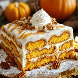 - 2 cups all-purpose flour - 1 tablespoon baking powder - 1/2 teaspoon salt - 1 teaspoon ground cinnamon - 1/2 teaspoon ground nutmeg - 1 cup brown sugar, packed - 1/2 cup granulated sugar - 1/2 cup unsalted butter, softened - 2 large eggs - 1 cup canned pumpkin puree - 1 tablespoon vanilla extract - 1 teaspoon ground ginger - 1/2 cup milk - For the topping: - 1/4 cup white sugar - 1 teaspoon cinnamon - 1/4 cup chopped pecans (optional) - For the glaze: - 1 cup powdered sugar - 2 tablespoons milk - 1/2 teaspoon vanilla extract The key to a great pumpkin pie cinnamon roll cake starts with the right ingredients. First, gather your dry ingredients. The flour gives the cake its structure. Baking powder helps the cake rise. Salt enhances the flavors. Ground cinnamon and nutmeg add warmth and spice, making it perfect for fall. Next, focus on the wet ingredients. Brown sugar adds a rich, caramel flavor. Granulated sugar balances the sweetness. Softened butter makes the cake moist. Eggs bind everything together. Canned pumpkin puree gives that lovely pumpkin taste. Vanilla extract adds depth, while ground ginger brings a zing. Milk keeps the batter smooth and creamy. For the topping, you will mix white sugar and cinnamon. This adds a sweet crunch on top. If you like nuts, add chopped pecans for a nice texture. Lastly, for the glaze, whisk powdered sugar with milk and vanilla. This sweet drizzle will finish off your cake beautifully. - Preheat your oven to 350&deg;F (175&deg;C). - Grease a 9x13 inch baking dish. - In a medium bowl, whisk together the flour, baking powder, salt, cinnamon, and nutmeg. Set it aside. - In a large bowl, cream the softened butter and brown sugar until fluffy. - Then, add the granulated sugar. Mix in the eggs one at a time. - Next, add the pumpkin puree and vanilla extract. Mix until everything is combined. - Gradually add the dry mixture into the wet ingredients. Mix until just combined. - Pour half of the cake batter into your greased baking dish. Spread it evenly. - Sprinkle half of the cinnamon-sugar mixture over the batter. - Pour the remaining batter on top, then finish with the rest of the cinnamon-sugar mixture. - Use a knife to swirl the layers gently for a marble effect. - Bake in the preheated oven for 30-35 minutes. Check for doneness with a toothpick. - While the cake bakes, make the glaze by whisking together the powdered sugar, milk, and vanilla extract until smooth. - Once baked, let the cake cool for 10 minutes. Drizzle the glaze over the warm cake. How to check for doneness: To check if your cake is done, stick a toothpick in the center. If it comes out clean, the cake is ready. If it has wet batter on it, bake for a few more minutes. Keep checking until it&rsquo;s done. This helps ensure a fluffy cake. Best methods for swirling batter: For the best swirl, use a knife or skewer. Gently drag it through the batter in a figure-eight motion. Do not over-swirling. You want a nice marble effect, not a mixed batter. A light touch creates beautiful patterns. Pairing with whipped cream: Serve slices with a dollop of whipped cream on top. The cream adds a nice smoothness to the cake. It also balances the spices well. You can sweeten the cream with a little sugar if you like. Garnishing tips for presentation: Sprinkle a bit of cinnamon on top for a festive touch. You can also add chopped pecans for crunch. This makes the cake look fancy and inviting. A little garnish goes a long way in presentation. Using fresh spices vs. dried: Fresh spices can boost flavor. Try using fresh ground cinnamon, nutmeg, or ginger. They give a brighter taste than dried. If fresh is not available, dried spices work well too. Just use good quality ones for best results. Experimenting with add-ins like chocolate chips or raisins: You can make this cake even more fun. Add chocolate chips for sweetness or raisins for chewiness. Both options add texture and flavor. Feel free to get creative with your mix-ins! {{image_2}} You can make Pumpkin Pie Cinnamon Roll Cake fit different diets. For a gluten-free version, use gluten-free flour. This swap keeps the cake light and tasty. It works well in most recipes. If you need a dairy-free option, replace butter with coconut oil. Use almond milk or oat milk instead of regular milk. These changes keep the cake moist and flavorful. You won&rsquo;t miss the dairy at all. Want to add a twist? Try adding chocolate or caramel flavors. You can mix in chocolate chips or drizzle caramel on top. This adds a rich taste that pairs well with pumpkin. You can also incorporate different nuts or seeds. Chopped walnuts or sunflower seeds add crunch. Try mixing in a few of these for extra texture and flavor. This cake is perfect for Thanksgiving and holiday gatherings. You can serve it as a festive dessert. It fits right in with holiday flavors and traditions. You can also transform this cake into muffins or cupcakes. Just pour the batter into muffin tins. Adjust the baking time to about 20 minutes. These treats make great snacks or gifts too. After baking, let the Pumpkin Pie Cinnamon Roll Cake cool in the pan. Leave it at room temperature for about 10 minutes. This step helps it set. Next, transfer the cake to a wire rack. Place it on the rack for at least 30 minutes. This will cool the cake evenly. For storage, use an airtight container. A glass or plastic container with a lid works well. If you don't have one, cover the cake tightly with plastic wrap. This keeps it fresh for longer. To refrigerate leftovers, first, cool the cake completely. Then, cover it with plastic wrap or foil. Store it in the fridge for up to a week. If you want to keep it longer, freezing is a great option. To freeze, slice the cake into pieces. Wrap each slice in plastic wrap. Place them in a freezer-safe container or bag. This keeps the cake fresh for up to three months. Label the container with the date to track freshness. To reheat slices, use the microwave or oven. For the microwave, place a slice on a plate. Heat it for about 15-20 seconds. Check if it&rsquo;s warm enough. For the oven, preheat to 350&deg;F (175&deg;C). Place the slices on a baking sheet. Heat for about 10-15 minutes. This method keeps the cake's texture nice. Always cover the slices with foil to avoid drying out. Enjoy your delicious treat warm! Can I make this ahead of time? Yes, you can make this cake ahead of time. Prepare it, bake it, and let it cool. Store it in an airtight container at room temperature for up to two days. For longer storage, keep it in the fridge for up to a week. Just warm it up before serving to enjoy the fresh taste. What if I don&rsquo;t have pumpkin puree? If you lack pumpkin puree, you can use mashed sweet potatoes or butternut squash instead. Both give a similar flavor and texture. You can also use applesauce for a fruity twist, but this will change the taste a bit. Can I replace sugar with a sugar substitute? Yes, you can use sugar substitutes like stevia or erythritol. Follow the package instructions for the right amount to use. Keep in mind that some substitutes may alter the cake's texture or taste. What can I use instead of eggs for a vegan version? For a vegan version, you can use flaxseed meal or applesauce. Mix one tablespoon of flaxseed meal with two and a half tablespoons of water for each egg. For applesauce, use a quarter cup per egg. Both work well to bind the ingredients. What drinks pair well with pumpkin pie cinnamon roll cake? I recommend pairing this cake with warm apple cider or a rich coffee. Both drinks enhance the spices in the cake. A spiced chai tea also makes a great match for a cozy feel. How should I serve this dessert for a party? Serve the cake warm, drizzled with glaze, and topped with whipped cream. For a festive touch, sprinkle some cinnamon on top. This makes it look and taste amazing, sure to impress your guests! This blog post covered all you need to bake a delicious pumpkin pie cinnamon roll cake. We discussed the key dry and wet ingredients, including spices and sugars. I shared effective steps for mixing and baking, plus tips for serving and storing your cake. Remember, you can customize flavors and adapt recipes to fit dietary needs. Enjoy the fun of baking with loved ones and make it your own. This cake will surely impress!