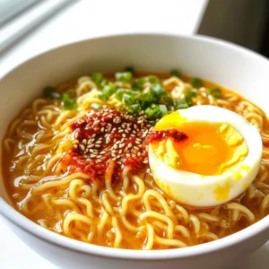 - 2 packs of instant ramen noodles (discard the seasoning packets) - 4 tablespoons unsalted butter - 4 cloves garlic, minced - 1 tablespoon chili paste (adjust to taste) - 2 cups low-sodium chicken or vegetable broth - 1 tablespoon soy sauce - 1 tablespoon sesame oil - 1 teaspoon sugar - 1 teaspoon green onions, chopped (for garnish) - 1 soft-boiled egg (optional, for topping) - Sesame seeds (for garnish) - Salt and pepper to taste You can swap the instant ramen with other noodles, like udon or soba. If you want a vegan dish, use plant-based butter and skip the egg. For a gluten-free option, choose gluten-free ramen noodles. If you don&rsquo;t have chili paste, you can use sriracha or hot sauce. Store any unused ingredients in the fridge. Keep the garlic and butter in airtight containers. Broth can last a few days in the fridge. If you have leftover noodles, store them separately to avoid mushiness. Always check for freshness before cooking! Start by boiling a pot of water. Once it bubbles, add the ramen noodles. Cook them for 3 to 4 minutes until they are al dente. Drain the noodles and set them aside. This step is key to getting the right texture. In a large skillet, melt 4 tablespoons of unsalted butter over medium heat. Once melted, add 4 minced garlic cloves. Cook for 1 to 2 minutes, stirring often. You want the garlic to smell great but not turn brown. Next, stir in 1 tablespoon of chili paste. Adjust the amount based on how spicy you like it. Pour in 2 cups of low-sodium chicken or vegetable broth. Add 1 tablespoon of soy sauce, 1 tablespoon of sesame oil, and a teaspoon of sugar. Bring this mix to a simmer. This sauce will give your ramen a rich flavor. Now, it&rsquo;s time to add the cooked ramen noodles to the skillet. Toss them in the spicy garlic butter sauce. Make sure every noodle gets coated well. Cook for about 2 to 3 minutes, mixing gently. Taste and adjust with salt and pepper if needed. This final mix makes your dish pop with flavor. Serve your spicy garlic butter ramen in deep bowls. Top it off with a soft-boiled egg, sesame seeds, and chopped green onions for a beautiful finish. Enjoy your quick and tasty meal! To make your garlic butter pop, use fresh garlic. Fresh garlic gives a strong and bright taste. Mince it well for even flavor. Saut&eacute; it carefully; you want it fragrant but not browned. Browning can make it bitter, which is not what we want. Adding a little soy sauce boosts the umami. This adds depth to your dish. You control the heat in this recipe. Start with one tablespoon of chili paste. If you love spice, add more to taste. Always taste as you cook. This helps you find the right balance. Remember, some chili pastes are hotter than others. So adjust slowly. Serving your ramen nicely makes a big difference. Use deep bowls to showcase your dish. Top with a soft-boiled egg for richness. Sprinkle sesame seeds on top for crunch. Add chopped green onions for color. Drizzle extra chili paste for a pop of color. This not only looks good but makes it even tastier! {{image_2}} You can make this dish vegetarian by swapping the broth. Use vegetable broth instead of chicken broth. This change keeps all the great flavors while making it plant-based. You can add more veggies too. Try mushrooms, spinach, or even bok choy. Just saut&eacute; them with the garlic for added taste. Want to add some protein? Chicken or tofu works well. For chicken, cook bite-sized pieces in the skillet before adding the garlic. This adds a nice savory touch. If you prefer tofu, use firm tofu. Cut it into cubes and fry until golden. Then, add it to the ramen at the end. Both options boost the meal's heartiness. To change the flavor, try adding herbs or spices. Green onions are a great choice for freshness. You can also stir in some fresh basil or cilantro for a twist. If you want more heat, add a pinch of red pepper flakes. Each addition adds unique flavors to your spicy garlic butter ramen. This makes it exciting and new every time! Store your spicy garlic butter ramen in an airtight container. Let it cool first. Place it in the fridge. It will stay fresh for up to three days. Keep the soft-boiled egg separate if you added one. This helps it stay fresh longer. To reheat, use a pot on low heat. Add a splash of broth or water to prevent sticking. Stir gently as it warms. You can also use a microwave. Place it in a bowl, cover it loosely, and heat in short bursts. Stir after each burst to heat evenly. You can freeze the ramen, but it&rsquo;s best without the noodles. Cooked noodles can become mushy when thawed. Store the sauce in a freezer-safe container. It can last up to three months. When ready to eat, defrost the sauce overnight in the fridge. Cook fresh noodles when you&rsquo;re ready to enjoy your meal. Homemade spicy garlic butter ramen lasts about 2-3 days in the fridge. Store it in an airtight container. Make sure to let it cool before closing the lid. The flavors will blend even more in the fridge. However, the noodles may become soft over time. Yes, you can use other noodles. Try udon, soba, or even rice noodles. Each type has a different taste and texture. Just cook them according to the package directions. Keep in mind that cooking times may vary. You can serve spicy garlic butter ramen with a few tasty sides. A simple salad with sesame dressing works well. You can also add steamed veggies like bok choy or broccoli. For protein, try grilled chicken or shrimp on top. These options will make your meal more filling and fun. This post shared how to make spicy garlic butter ramen. We covered ingredient choices, cooking steps, and tips for the best flavor. Remember, you can adjust spice levels and choose between proteins like chicken or tofu. Storing leftovers is simple with these easy tips. You can enjoy this dish in many ways! Experiment with your ingredients and make it your own. This ramen is sure to be a hit for any meal. Enjoy your cooking journey!