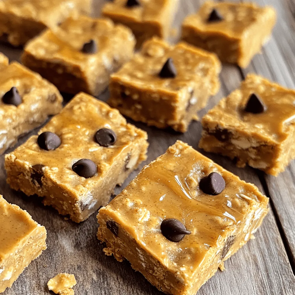 To make these energy bars, you need simple and tasty items. Here’s what you will need: - 1 cup rolled oats - 1/2 cup creamy peanut butter - 1/4 cup honey or maple syrup - 1/2 cup almond flour - 1/4 cup mini chocolate chips or dried fruit (your choice) - 1/4 teaspoon salt - 1/2 teaspoon vanilla extract - Optional: 1/4 teaspoon cinnamon for added flavor These ingredients work well together. The oats give a nice chewy texture. The peanut butter adds creaminess and a rich taste. Honey or maple syrup offers sweetness. You can choose between chocolate chips or dried fruit to make them even better. If you don't have some of these ingredients, don't worry! Here are some easy swaps: - Rolled oats: You can use quick oats. They will still work but will change the texture slightly. - Creamy peanut butter: Chunky peanut butter is fine if you like more texture. - Honey or maple syrup: Agave syrup or brown rice syrup can replace these. - Almond flour: You can use regular flour or oat flour if you prefer. - Mini chocolate chips: Try nuts, seeds, or even coconut flakes for a fun twist. These swaps let you customize your bars based on what you have at home. Each bar is not just tasty but also packs a punch of nutrition. Here's what you can expect per serving (1 bar): - Calories: 150 - Protein: 4g - Carbohydrates: 20g - Fat: 7g - Fiber: 2g - Sugar: 5g These values may change based on your ingredient choices. Still, these bars offer a good balance of energy, making them great for snacks or post-workout fuel. Enjoy these delicious energy bars with confidence! First, gather your ingredients. You need rolled oats, creamy peanut butter, honey, almond flour, mini chocolate chips, salt, vanilla extract, and optional cinnamon. In a large mixing bowl, mix the rolled oats, almond flour, and salt. Make sure you mix well. This helps evenly spread out the flavors. Next, take a separate microwave-safe bowl. Add the peanut butter and honey, or maple syrup. Microwave this for about 20 to 30 seconds. Stir it until you get a smooth mix. Now, add the vanilla extract and cinnamon if you want. Stir again until blended. Now, pour this peanut butter mix into the bowl with the dry ingredients. Mix everything well. You want all the oats and flour to be coated in the peanut butter blend. After that, fold in the mini chocolate chips or dried fruit. Make sure they are well mixed in, too. When mixing, use a sturdy spatula. This will help you combine the ingredients without too much effort. Make sure to scrape down the sides of the bowl. This ensures nothing gets left behind. If the mix feels too dry, you can add a bit more honey or peanut butter. This will help everything stick together better. Another tip is to work quickly. The peanut butter mix can cool down and thicken, making it harder to mix with the dry ingredients. If you notice it getting thick, just microwave it for a few seconds to soften it again. After mixing, prepare an 8x8 inch baking dish. Line it with parchment paper, leaving some overhang. This will help you lift the bars out later. Transfer your mixture into the dish and press it down firmly. Packing it tightly helps the bars hold together. Now, refrigerate the dish for at least 2 hours. This allows the bars to set properly. Once they are set, lift them out using the parchment paper. Cut them into squares or rectangles. Store the bars in an airtight container in the fridge for up to one week. You can also freeze them for longer storage. Enjoy your tasty snack! To get the best texture for your bars, use rolled oats. They help add chewiness. Almond flour gives a nice crumb. If you want a softer bar, add more peanut butter. For a firmer bar, press the mixture down tightly. Refrigerate them well so they firm up nicely. Store your energy bars in an airtight container. This keeps them fresh for up to a week. If you want them to last longer, freeze them. Wrap each bar in plastic wrap before freezing. This way, you can grab one whenever you want a snack. Use a sharp knife to cut the bars. If they stick, run the knife under hot water. For easy serving, lift the bars out using the parchment paper. You can arrange them on a plate for a nice look. Enjoy them as a quick snack or a tasty treat! {{image_2}} You can change the flavor of your energy bars easily. Try adding chocolate, nuts, or fruit. For a chocolate twist, mix in 1/4 cup of mini chocolate chips. If you prefer fruit, dried cranberries or raisins work great. You can also add chopped nuts for crunch. Almonds, walnuts, or pecans are tasty. A pinch of cinnamon can enhance the overall flavor too. These bars can fit different diets. For gluten-free bars, swap the rolled oats with certified gluten-free oats. You can also use almond flour for a nutty taste. If you want vegan bars, replace honey with maple syrup. This keeps the sweetness without using animal products. You can also use a vegan chocolate chip option for a fully plant-based treat. These energy bars are perfect for snacks or meals. Pair them with a glass of almond milk or a smoothie for breakfast. You can also enjoy them with coffee as an afternoon treat. They are great for a quick energy boost before or after workouts. For a fun twist, try crumbling them over yogurt or oatmeal. This can add flavor and texture to your meals. To keep your peanut butter oatmeal energy bars fresh, store them in an airtight container. This helps prevent them from drying out. If you refrigerate, place the container on a shelf, not the door. For longer storage, freeze the bars. Wrap each bar in plastic wrap before placing them in a freezer bag. This keeps them safe from freezer burn. When stored in the fridge, these bars last up to one week. If you freeze them, they can last for three months. Make sure to label the bags with the date. This way, you know when to enjoy them! Check your energy bars for any changes in smell or appearance. If they smell off or have mold, it’s time to toss them. A change in texture can also be a bad sign. If they feel too hard or dry, they may not taste good anymore. Always trust your senses! Yes, you can use natural peanut butter. It has a fresh taste and less sugar. Just make sure it’s creamy. Stir it well to mix the oils back in. This helps keep the bars moist and tasty. You can use agave syrup or brown rice syrup. Both options add sweetness. If you want less sugar, try mashed bananas or unsweetened applesauce. These choices also add flavor and moisture to the bars. Yes, these energy bars are healthy. They have oats, peanut butter, and healthy fats. Oats provide fiber, which helps you feel full. Peanut butter offers protein for energy. Adding mini chocolate chips or dried fruit gives extra taste and nutrients. You now know how to make peanut butter oatmeal energy bars. We covered key ingredients, step-by-step instructions, and useful tips. You can customize flavors and adjust for dietary needs. Remember to store them properly to keep them fresh longer. These bars are not just tasty; they can fit into a healthy diet. I hope you enjoy making your energy bars as much as I enjoy sharing this recipe with you.