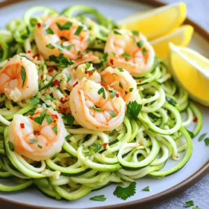 - 2 medium zucchinis, spiralized - Optional: vegetable peeler for ribbons - 1 pound large shrimp, peeled and deveined - 4 cloves garlic, minced - 2 tablespoons olive oil - 1 teaspoon red pepper flakes - Salt and pepper to taste - 2 tablespoons fresh lemon juice - 1/4 cup fresh parsley, chopped - Optional: lemon wedges for garnish When making Minute Garlic Shrimp Zoodle Noodles, gathering all your ingredients is key. You need two medium zucchinis. Spiralize them to create zoodles, or use a vegetable peeler for thin strips if you prefer. For the shrimp, choose one pound of large, peeled, and deveined shrimp. Fresh shrimp works best, but frozen can work too if you thaw it well. You’ll also need four cloves of garlic, minced. Garlic adds great flavor. Next, gather your cooking essentials. Olive oil is your base for frying. You will need two tablespoons. For a kick, add one teaspoon of red pepper flakes. Adjust this to your taste. Don’t forget salt and pepper for seasoning. The dish gets brightness from two tablespoons of fresh lemon juice. Finally, chop a quarter cup of fresh parsley for a fresh finish. If you like, serve with lemon wedges on the side. These ingredients come together to create a delightful meal in minutes! To start, you will need to prepare the zoodles. Take two medium zucchinis and spiralize them. If you don’t have a spiralizer, a vegetable peeler works too. Just peel thin ribbons from the zucchini. Once done, set the zoodles aside. This step is quick and easy. You will love how fresh and light they taste. Next, it’s time to cook the shrimp. Grab a large skillet and heat two tablespoons of olive oil over medium heat. Add four cloves of minced garlic and one teaspoon of red pepper flakes. Sauté this mixture for about thirty seconds. You want to smell the garlic, but do not burn it. Now, increase the heat to medium-high. Add one pound of large shrimp, which should be peeled and deveined. Cook the shrimp for two to three minutes on each side. They should turn pink and opaque. While cooking, season with salt and pepper to taste. This is where the magic begins! Once the shrimp is cooked, it’s time to add the zoodles. Toss the zoodles gently in the skillet with the shrimp. Let them heat for about two minutes. This step slightly softens the zoodles, making them perfect. Finish off by drizzling two tablespoons of fresh lemon juice over the mixture. Toss everything to combine well. Cook for an additional minute. The lemon juice adds brightness and flavor. Now, your dish is almost ready to serve! To know when shrimp is cooked, watch for two things: color and texture. Shrimp should turn from gray to pink. They should also feel firm but not hard. When you see the shrimp curl into a C shape, it's ready. This usually takes about 2-3 minutes on each side. Cooking shrimp too long makes them rubbery. So, keep an eye on the clock! You can boost the flavor of this dish with extra spices or fresh herbs. Consider adding a pinch of paprika for a smoky taste. Fresh basil or cilantro can add a nice twist too. If you like heat, try more red pepper flakes. A splash of soy sauce or a sprinkle of parmesan can also change the game. Don't be afraid to experiment! For a lovely presentation, serve the zoodle noodles in a wide bowl. Top with the cooked shrimp and sprinkle with fresh parsley. Add lemon wedges on the side for a pop of color. You can also place some zoodles on a plate and arrange shrimp on top. Drizzling a bit of lemon juice just before serving adds freshness. Enjoy the beauty of your meal before you dig in! {{image_2}} You can get creative with the veggies in this dish. Zoodles are great, but feel free to mix in other vegetables. Here are some tasty options: - Carrots: Use a spiralizer to add colorful, sweet carrot noodles. - Bell Peppers: Slice these thin for a crunchy bite. - Spinach: Add fresh spinach at the end for a healthy boost. - Broccoli: Toss in small broccoli florets for extra texture. These additions not only enhance flavor but also add more nutrients. The key is to keep the cooking time short so the veggies stay crisp. If shrimp isn't your thing, there are plenty of other proteins you can use. Here are some ideas: - Chicken: Cook diced chicken breast in the same way as shrimp. - Tofu: Use firm tofu for a plant-based option. Just sauté until golden. - Scallops: These are quick-cooking and add a touch of luxury. - Salmon: Flake cooked salmon into the dish for a rich taste. Each protein brings its unique flavor, so feel free to switch it up based on what you like or have on hand. This recipe is easy to adapt for different diets. Here are a few simple changes: - Gluten-Free: The dish is naturally gluten-free. Just ensure the shrimp and other ingredients are free from gluten. - Low-Carb: Zoodles are a low-carb alternative to pasta. You can keep it low-carb by avoiding any high-carb add-ins. - Dairy-Free: This recipe is already dairy-free. Just skip any cheese toppings to keep it that way. These adaptations help you enjoy a quick, tasty meal without straying from your dietary goals. Store your Minute Garlic Shrimp Zoodle Noodles in an airtight container. Refrigerate leftovers within two hours of cooking. They stay fresh for up to two days. Make sure to cool the dish completely before sealing. This helps keep moisture out and prevent soggy zoodles. To reheat, use a skillet over medium heat. Add a splash of olive oil to prevent sticking. Heat for about 3-4 minutes, stirring gently. You can also use a microwave. Place the dish in a microwave-safe bowl and cover it. Heat in short bursts, stirring in between, until warm. Avoid overcooking to keep the shrimp tender. Freezing this dish is not recommended. Zoodles lose their texture and become mushy when thawed. If you must freeze, consider storing the shrimp separately. Place it in a freezer-safe bag, removing air before sealing. When ready to eat, thaw shrimp in the fridge overnight. Then, quickly sauté fresh zoodles to enjoy the best flavor and texture. Yes, you can use frozen shrimp. Just make sure to thaw them first. Place them in the fridge overnight or run them under cold water. Pat them dry before cooking. This step helps keep your dish from becoming watery. Frozen shrimp can be a great option when you're short on time. They are often just as tasty as fresh shrimp. Plus, they last longer in your freezer. You can make zoodles ahead of time for quick meals. Spiralize your zucchinis and store them in a sealed container. Keep them in the fridge for up to three days. This saves time on busy days. To prevent zoodles from getting soggy, do not salt them before storing. You can also lightly sauté them before serving if you like them warm. Minute Garlic Shrimp Zoodle Noodles pair well with many sides. Consider a fresh salad for crunch. A simple green salad with lemon vinaigrette works well. You can also serve garlic bread on the side. It adds a nice touch and complements the garlic flavor. For a light dessert, try fresh fruit like berries. They balance the meal and add sweetness. This blog post covered a fresh and tasty dish: Minute Garlic Shrimp Zoodles. We went over the main ingredients, like zucchini and shrimp, and detailed easy cooking steps. You learned how to spice it up and serve it nicely. I also shared tips on storage and offered some fun variations to try. This dish is simple and healthy. You can enjoy it in many ways. Try these ideas, and you’ll make delicious meals that stand out. Dive into cooking and enjoy every bite!