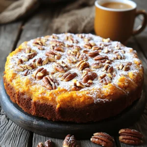 For our Pumpkin Pecan Coffee Cake, we need a blend of dry ingredients. This helps the cake rise and gives it flavor. Here is what you need: - 1 cup all-purpose flour - 1 cup whole wheat flour - 1 teaspoon baking powder - 1 teaspoon baking soda - 1/2 teaspoon salt - 1 teaspoon ground cinnamon - 1/2 teaspoon ground nutmeg - 1/4 teaspoon ground ginger These spices bring warmth and a cozy autumn feel to the cake. The flours give it a nice texture. Now, let&rsquo;s look at the wet ingredients. These help bind the cake and add moisture. You&rsquo;ll need: - 1 cup canned pumpkin puree - 1 cup brown sugar - 1/2 cup granulated sugar - 1/2 cup vegetable oil - 3 large eggs - 1 teaspoon vanilla extract The pumpkin puree is the star of the show! It adds rich flavor and moistness. The sugars help sweeten the cake and create a lovely crust. Finally, we have some extra ingredients for crunch and flavor. Here&rsquo;s what you&rsquo;ll use: - 1/2 cup chopped pecans - 1/2 cup walnuts (optional) - 1/4 cup powdered sugar (for dusting) The pecans give a nice crunch, while walnuts add more texture if you choose to include them. The powdered sugar is perfect for a sweet finish on top. Start by gathering all your ingredients. You need: - 1 cup all-purpose flour - 1 cup whole wheat flour - 1 teaspoon baking powder - 1 teaspoon baking soda - 1/2 teaspoon salt - 1 teaspoon ground cinnamon - 1/2 teaspoon ground nutmeg - 1/4 teaspoon ground ginger - 1 cup canned pumpkin puree - 1 cup brown sugar - 1/2 cup granulated sugar - 1/2 cup vegetable oil - 3 large eggs - 1 teaspoon vanilla extract - 1/2 cup chopped pecans - 1/2 cup walnuts (optional) - 1/4 cup powdered sugar (for dusting) Preheat your oven to 350&deg;F (175&deg;C). Grease and flour a 9x13 inch baking pan. You can also use parchment paper for easy cleanup. In a medium bowl, whisk together the dry ingredients. Mix the all-purpose flour, whole wheat flour, baking powder, baking soda, salt, cinnamon, nutmeg, and ginger. Make sure they are well combined. In a large bowl, combine the pumpkin puree, brown sugar, and granulated sugar. Beat everything until smooth. Then, add the vegetable oil and mix until it blends well. Now, add the eggs one at a time, mixing after each addition. Stir in the vanilla extract. Then, gradually add the dry mixture. Stir gently until just combined. A few lumps are okay; do not overmix. Finally, fold in the chopped pecans and walnuts if you choose to add them. Pour the batter into the prepared baking pan. Spread it evenly across the pan. Bake in your preheated oven for 30-35 minutes. Check for doneness by inserting a toothpick in the center. It should come out clean. Once baked, let the cake cool in the pan for about 10 minutes. Then, transfer it to a wire rack to cool completely. When cool, dust the top with powdered sugar before slicing. Enjoy every slice! To get the best texture in your Pumpkin Pecan Coffee Cake, use room-temperature eggs. They mix better and help the cake rise. Make sure you don&rsquo;t overmix the batter. A few lumps are okay. This keeps the cake light and fluffy. Also, folding in the nuts gently adds a nice crunch without breaking them apart. This cake shines when served warm. I love serving it with a dusting of powdered sugar on top. You can cut it into squares for easy serving. For a cozy treat, try adding a scoop of vanilla ice cream on the side. It creates a nice mix of warm and cold. Pair your coffee cake with a hot cup of coffee or tea. The flavors blend perfectly. A spiced chai tea enhances the warm spices in the cake. You could also serve it with a dollop of whipped cream for added creaminess. For a fun twist, try topping it with caramel sauce. {{image_2}} You can switch up the flours in this recipe for fun. Instead of all-purpose flour, try almond flour or oat flour. These flours add unique flavors and textures. You might also use a gluten-free blend if you want to avoid gluten. Adjust the liquid in the recipe as needed, since different flours absorb moisture differently. Feel free to get creative with this cake! You can add chopped apples or pears for a fresh twist. Dried cranberries or raisins also make a great addition. Spices like cardamom or allspice can bring warmth to the flavor. Just remember to keep the total amount of add-ins in check so the cake stays moist. Want to make this cake a bit lighter? You can replace some oil with unsweetened applesauce. This swap keeps the cake moist while cutting calories. Use less sugar by adding a splash of maple syrup or honey. You can also reduce the amount of brown sugar without losing flavor. Enjoy these options while still savoring every bite! To keep your Pumpkin Pecan Coffee Cake fresh, store it in an airtight container. This helps keep the moisture in and prevents it from drying out. I recommend placing a piece of parchment paper between the cake and the lid. This way, it stays soft and tasty. You can store it at room temperature for up to three days. If you want it to last longer, the fridge is a good option. It can stay fresh in the fridge for about a week. Just remember to let it come to room temperature before serving again. If you want to save some for later, freezing is a great choice! First, cool the cake completely. Next, wrap it tightly in plastic wrap. Then, place it in a freezer-safe bag or container. This helps avoid freezer burn. The cake can freeze well for up to three months. When you want to enjoy it again, just take it out and let it thaw in the fridge overnight. To warm up your cake, preheat your oven to 350&deg;F (175&deg;C). Place the slices on a baking sheet. Cover the cake with foil to prevent it from drying out. Heat for about 10-15 minutes. You can also use the microwave. Heat a slice for about 20-30 seconds. Check it often to avoid overheating. Enjoy your warm, delicious cake with a cup of coffee! Yes, you can use fresh pumpkin. Just make sure to cook it first. Peel the pumpkin, chop it, and steam or bake until soft. Then, mash it until smooth. This will give your coffee cake a fresh taste. Fresh pumpkin also adds moisture, which is great for texture. You can replace eggs with applesauce. Use 1/4 cup of unsweetened applesauce for each egg. This will keep your cake moist and add some natural sweetness. You can also use mashed banana or even yogurt. Both work well and keep the flavor balanced. To make this cake gluten-free, swap the all-purpose flour with a gluten-free flour blend. Make sure to check that the blend has xanthan gum. This will help give your cake the right texture. You might also want to adjust the baking powder to ensure it rises well. We covered key ingredients for your cake, from dry to wet and extra elements. I shared clear steps for prepping, mixing, and baking. You learned tips for perfecting texture and serving ideas. We explored fun variations, including alternative flours and healthy swaps. I also provided storage best practices and answered common questions. With these insights, you can make a delicious cake tailored to your taste. Enjoy baking!
