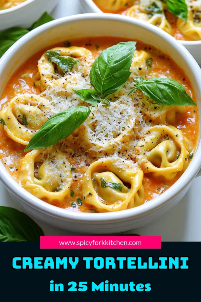 Indulge in the rich flavors of this Creamy Tomato Basil Tortellini dish that's perfect for any weeknight dinner! With just a handful of ingredients like cheese tortellini, heavy cream, and fresh basil, you can create a delicious meal in under 30 minutes. Follow our easy recipe to impress your family and friends with this comforting pasta delight. Click through for the full recipe and make dinnertime a breeze! #CreamyTomatoBasilTortellini #PastaRecipes #QuickDinner #ComfortFood