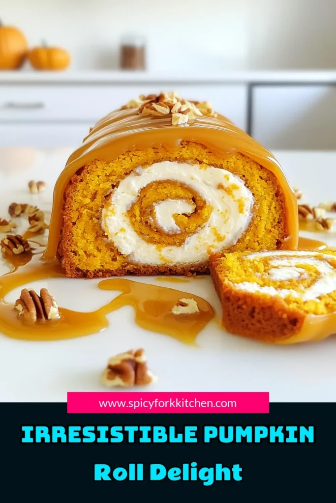 Indulge in the festive flavors of fall with this delightful pumpkin roll with caramel drizzle! This easy recipe combines spiced pumpkin cake with a creamy filling and a luscious caramel topping, perfect for impressing friends and family. Discover how to create this show-stopping dessert step by step. Don’t miss out—click through for the full recipe and make your holiday gatherings extra sweet! #PumpkinRoll #FallBaking #DessertRecipes #BakingLovers