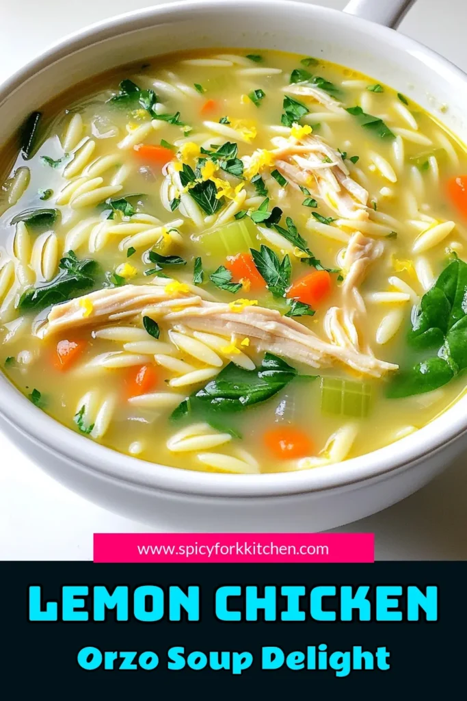 Warm up your dinner plans with this creamy lemon chicken orzo soup that bursts with flavor and comfort. Made with tender chicken, fresh vegetables, and a rich creaminess, this dish is perfect for cozy nights in. Whether you're a soup lover or looking for a quick family meal, you’ll love this easy recipe. Click to explore the full recipe and make your kitchen a happy place! #LemonChicken #SoupRecipes #ComfortFood #EasyCooking