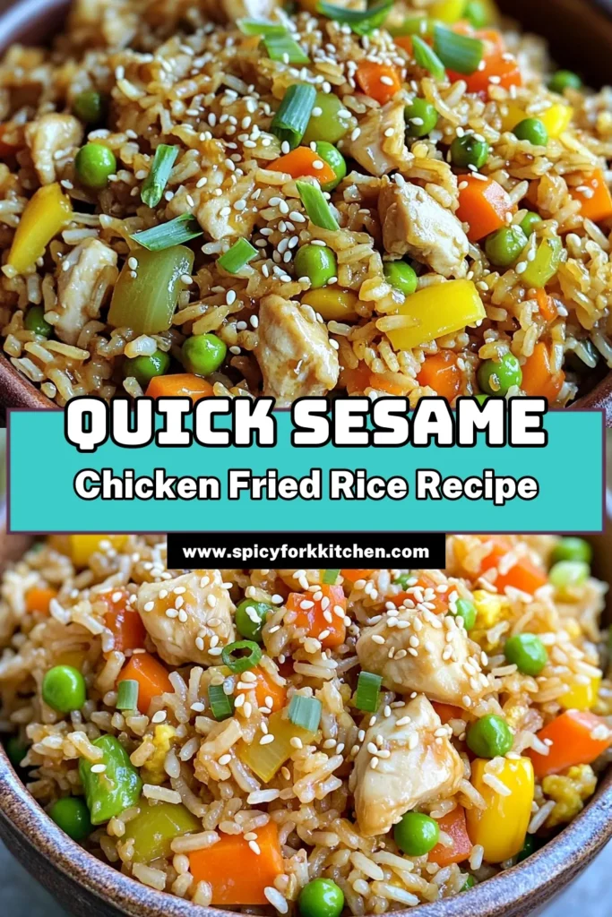 Indulge in a delicious and easy-to-make Sesame Chicken Fried Rice that's perfect for any meal! This flavorful dish combines tender chicken, vibrant mixed vegetables, and aromatic jasmine rice all tossed together in sesame oil for a delightful taste. Ready in just 20 minutes, it’s a quick fix for busy weeknights. Click to explore the full recipe and elevate your dinner game with this satisfying meal!