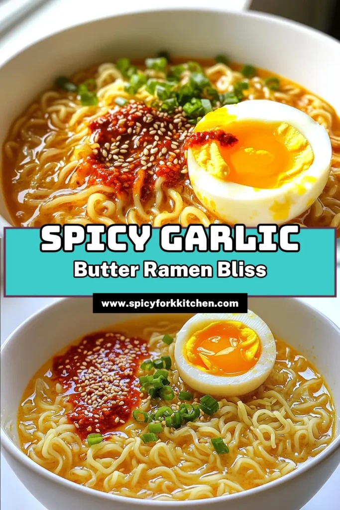 Savor the bold flavors of Spicy Garlic Butter Ramen with this easy recipe! This quick dish combines creamy butter, minced garlic, and a kick of chili in a savory broth, making it perfect for any occasion. Ready in just 15 minutes, it's a delicious way to elevate your instant ramen. Don't miss out—click through for the full recipe and impress your friends with this culinary delight. #SpicyGarlicButterRamen #QuickRecipes #Foodie #RamenLovers
