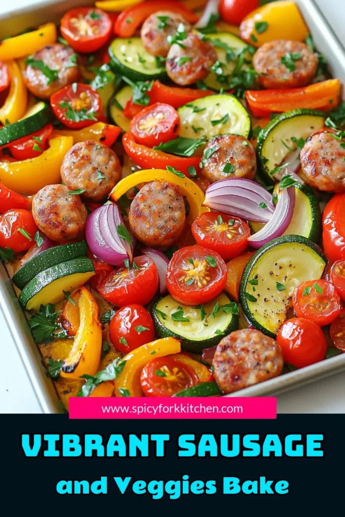 Brighten up your dinner routine with this Colorful Sheet-Pan Sausage & Veggies recipe! Packed with vibrant bell peppers, zucchini, and juicy sausage, this one-pan meal is not only easy to prepare but also bursting with flavor. Perfect for busy weeknights or meal prep, it’s ready in just 40 minutes! Click to discover how to create this healthy and delicious dish. #SheetPanMeals #HealthyRecipes #SausageAndVeggies #EasyDinnerIdeas