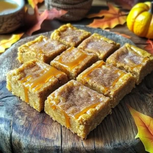 - 1 cup unsalted butter, melted - 1 1/2 cups brown sugar, packed - 1/2 cup granulated sugar - 2 large eggs - 1 cup pumpkin puree - 2 teaspoons vanilla extract - 2 cups all-purpose flour - 2 teaspoons baking powder - 1 tablespoon pumpkin pie spice - 1/2 teaspoon salt - 1/2 cup white chocolate chips (optional) To create these delicious blondies, you need a few key items. First, unsalted butter gives a rich taste. You will mix brown sugar and granulated sugar for sweetness. Eggs and pumpkin puree add moisture and flavor. Vanilla extract rounds out the taste. Next, you will need all-purpose flour, baking powder, and pumpkin pie spice. These create a light and fluffy base. Salt helps enhance the flavors. If you like, you can add white chocolate chips for a sweet twist. - 1/4 cup granulated sugar (for topping) - 1 teaspoon cinnamon (for topping) For the topping, you need granulated sugar and cinnamon. This mixture will add a sweet and spicy layer to your blondies. It gives a nice crunch on top when baked. Gather these ingredients, and you are ready to bake! Each part plays a role in making these Pumpkin Spice Snickerdoodle Blondies a treat you will love. Preheat your oven to 350&deg;F (175&deg;C). This helps the blondies bake evenly. Grease a 9x13 inch baking pan. Then, line it with parchment paper. Leave some paper hanging over the edges. This makes it easy to lift the blondies out later. In a large bowl, mix 1 cup of melted butter, 1 &frac12; cups of brown sugar, and &frac12; cup of granulated sugar. Whisk this until it is creamy. Then, add 2 large eggs, one at a time. Mix well after each egg. Next, stir in 1 cup of pumpkin puree and 2 teaspoons of vanilla extract. Make sure everything is well combined. In another bowl, combine 2 cups of all-purpose flour, 2 teaspoons of baking powder, 1 tablespoon of pumpkin pie spice, and &frac12; teaspoon of salt. Whisk this mixture to break up any clumps. Gradually add the dry mixture to the wet mixture. Mix until just combined. Be careful not to overmix. If you want, fold in &frac12; cup of white chocolate chips for extra sweetness. Spread the batter evenly in your prepared baking pan. In a small bowl, mix &frac14; cup of granulated sugar with 1 teaspoon of cinnamon. Sprinkle this mixture over the batter. Bake the blondies for 25 to 30 minutes. A toothpick should come out clean, with only a few moist crumbs. Let the blondies cool in the pan for about 15 minutes. Use the parchment paper to lift them out. Set them on a wire rack to cool completely. Once cool, cut the blondies into squares. Enjoy your tasty treat! To make your pumpkin spice snickerdoodle blondies moist and full of flavor, follow these tips: - Use fresh pumpkin puree for the best taste. Canned pumpkin works, but fresh is better. - Melt your butter, then let it cool slightly before mixing. This helps keep your blondies soft. - Do not overmix your batter. Mix until just combined to keep them fluffy. - Use brown sugar for a richer flavor. It adds depth and moisture compared to white sugar. How you serve your blondies can make them even more tempting. Here are some fun ideas: - Cut the blondies into squares and place them on a rustic wooden board. - Drizzle caramel sauce on top for a sweet touch. It pairs perfectly with pumpkin spice. - Use a festive platter to match the autumn vibe. Add some fall leaves or small pumpkins for decor. Sometimes, blondies can turn out differently than expected. If yours are too dry or overcooked, try these steps: - If they are dry, check your oven temperature. An oven that is too hot can bake them too fast. - To fix overcooked blondies, serve them warm with a scoop of ice cream. The creaminess helps balance the dryness. - For next time, use a toothpick to check doneness. Remove them when there are moist crumbs, not clean. {{image_2}} You can change the pumpkin puree for applesauce or mashed bananas. These swaps give a different taste. For spices, try cinnamon or nutmeg instead of pumpkin pie spice. Each swap alters the flavor in a fun way. White chocolate chips add sweetness, but you can use dark chocolate or nuts. Pecans or walnuts work well for crunch. Dried cranberries or raisins add chewy bites. Experiment with what you love for a unique twist. To make these blondies gluten-free, swap all-purpose flour for almond or coconut flour. For a vegan version, use flax eggs instead of real eggs. Combine one tablespoon of ground flaxseed with three tablespoons of water. Let it sit for five minutes to thicken. Replace butter with coconut oil or vegan butter. These changes keep the blondies tasty and friendly for everyone. To keep your pumpkin spice snickerdoodle blondies fresh, follow these steps: - Cool completely: Let them cool on a wire rack. This prevents moisture from making them soggy. - Use an airtight container: Place the blondies in an airtight container. This helps keep them soft and chewy. - Layer with parchment paper: If stacking, use parchment paper between layers. This avoids sticking. If you want to save some for later, here&rsquo;s how to freeze your blondies: 1. Cut into squares: Wait until they are completely cool, then cut them. 2. Wrap well: Wrap each square in plastic wrap tightly. This helps prevent freezer burn. 3. Place in a freezer bag: Put the wrapped blondies in a freezer-safe bag. Remove as much air as possible. 4. Label and date: Write the date on the bag. This helps you track how long they&rsquo;ve been frozen. 5. Thaw properly: When ready to eat, take them out and let them thaw in the fridge overnight. Your blondies will last for a while! Here&rsquo;s how long you can keep them: - Room temperature: They stay fresh for about 3 to 5 days. - Refrigerator: If stored in the fridge, they last about a week. Enjoy your blondies while they are soft and tasty! Yes, you can use homemade pumpkin puree. Just make sure it is smooth and not too watery. Homemade puree can taste fresher than canned, which adds a nice touch to your blondies. To make it, roast a pumpkin, scoop out the flesh, and blend until smooth. This gives you a rich flavor. If you want a change, you can use dark chocolate chips or butterscotch chips. Nuts, like walnuts or pecans, can also add a nice crunch. For a fruity twist, try dried cranberries or cherries. Each option brings unique flavors to your blondies. To check if your blondies are done, insert a toothpick in the center. If it comes out clean or with a few moist crumbs, they are ready. The edges should be slightly golden, and the center should feel set but still soft. Overbaking can lead to dry blondies. Yes, you can make these blondies a day or two before your event. Just store them in an airtight container to keep them fresh. For best taste, let them cool completely before cutting. This allows the flavors to meld beautifully. You&rsquo;ve learned all about making delicious Pumpkin Spice Snickerdoodle Blondies. We covered the best ingredients and step-by-step instructions for baking your treats. Plus, we shared tips on presenting and storing them. Remember, you can also customize the flavors or make them fit different diets. With these ideas, your blondies can be a hit! Enjoy baking and sharing these delights with friends and family. Happy baking!