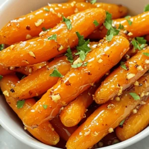 - 1 lb baby carrots, peeled - 3 tablespoons honey - 2 tablespoons soy sauce (low sodium) - 2 cloves garlic, minced - 1 tablespoon olive oil - 1/2 teaspoon black pepper - 1/4 teaspoon salt - Fresh parsley, chopped (for garnish) To make Air Fryer Honey Garlic Carrots, you need fresh, simple ingredients. Start with baby carrots. Their small size helps them cook evenly. Peel them first for a cleaner look and taste. Next, you need honey. It brings sweetness and helps the carrots caramelize. Use low sodium soy sauce to add depth without too much salt. Minced garlic adds a punch of flavor. Olive oil helps the carrots brown and adds richness. Black pepper gives a hint of spice, while salt enhances all the flavors. Finally, fresh parsley adds a bright touch when you serve the dish. Gather these ingredients, and you&rsquo;re ready to create a tasty side dish that everyone will love! - Combine honey, soy sauce, minced garlic, olive oil, black pepper, and salt. - Stir well to create a uniform mixture. This mixture will coat the carrots and add a sweet and savory flavor. - Toss the baby carrots in the marinade. Make sure they are well coated. - Let them sit for at least 15 minutes. This time allows the carrots to soak up the flavors and become delicious. - Preheat your air fryer to 370&deg;F (188&deg;C) for 5 minutes. This step helps the carrots cook evenly. - Place the marinated carrots in the air fryer basket. Arrange them in a single layer for the best results. - Cook for 12-15 minutes, shaking the basket halfway through. This helps them caramelize well. The carrots should be tender and slightly crispy on the outside. - Use fresh, baby carrots for best results. - Consider using whole carrots cut into sticks for a different look. Choosing the right carrots makes a big difference. Fresh baby carrots are sweet and tender. They cook well in the air fryer. If you want a rustic feel, cut whole carrots into sticks. This gives you thicker pieces that can hold more flavor. - Arrange carrots in a single layer in the air fryer. - Shake the basket for consistent caramelization. To get the best taste, arrange your carrots in a single layer. This helps them cook evenly. If they overlap, some may cook faster than others. Shaking the basket halfway through cooking helps too. It allows all sides to caramelize nicely, giving you that delicious crispiness. - Modify honey or soy sauce to suit your taste. - Add more garlic for a stronger flavor. You can make this dish your own by adjusting the sweetness. If you like it sweeter, add more honey. If you want it saltier, add more soy sauce. I often add an extra clove of garlic for a bolder taste. This gives the dish a lovely punch that matches the sweet honey. Feel free to taste and tweak as you go! {{image_2}} You can easily change the flavor of your honey garlic carrots. Try adding ginger for a warm, spicy kick. Red pepper flakes bring heat and a fun twist. For a fresh taste, use herbs like thyme or rosemary. These spices make your dish unique and even more tasty. Carrots are great, but don&rsquo;t stop there! You can switch to parsnips for a sweeter bite. Sweet potatoes also work well and add a rich flavor. Experimenting with different veggies keeps meals exciting and colorful. If you want a different sweetener, try maple syrup. It adds a lovely depth of flavor. Agave syrup is another option and is milder. These alternatives make it easy to adjust the taste to your liking. To keep your honey garlic carrots fresh, store them in an airtight container in the refrigerator. This helps lock in flavor and moisture. They are best enjoyed within 3-4 days. After that, they may lose their taste and texture. When you want to enjoy your leftovers, you have a couple of great options. You can use the microwave or the air fryer for the best texture. If you choose to microwave, add a splash of water. This step helps retain moisture, making your carrots tasty and juicy again. You can use frozen carrots, but the texture will change. They may become softer and mushy. Frozen carrots also take longer to cook. If you use them, extend the cooking time by a few minutes. Check them often to avoid overcooking. Fresh carrots give the best crunch and flavor. The carrots are done when they are tender but still firm. They should have a slight crisp on the outside. You can test by piercing them with a fork. If it goes in easily but still offers some resistance, they are perfect. Look for a nice caramel color as well. These carrots pair well with many dishes. Grilled chicken or steak make great choices. You can also serve them with rice or quinoa for a hearty meal. A fresh salad adds a nice crunch and balances the sweet flavor. Enjoy them with whatever you love! In this blog post, I shared a simple, tasty recipe for honey garlic carrots. We covered the ingredients and step-by-step instructions for preparing, marinating, and air frying the carrots. I also offered tips for choosing the right carrots and adjusting flavors. Remember, you can customize this dish by adding spices or trying different veggies. Storing leftovers is easy, and reheating keeps them delicious. Enjoy making this recipe and discovering new flavors each time!