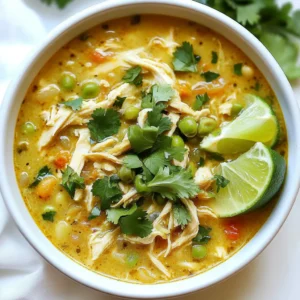 Here&rsquo;s what you need for this tasty crockpot white chicken chili. Each ingredient adds its own flavor. - 1.5 lbs boneless skinless chicken breasts - 1 medium onion, chopped - 3 cloves garlic, minced - 2 cans (15 oz each) white beans (cannellini or great northern), drained and rinsed - 1 can (15 oz) corn, drained - 2 cups low-sodium chicken broth - 1 can (4 oz) diced green chilies - 1 teaspoon ground cumin - 1 teaspoon chili powder - 1 teaspoon smoked paprika - Salt and pepper, to taste - 1 cup heavy cream or coconut cream - 1/2 cup fresh cilantro, chopped, for garnish - 1 lime, cut into wedges for serving Gathering these ingredients is easy. You can find them at any grocery store. Make sure to choose fresh chicken and herbs. This dish cooks up creamy and full of flavor. The beans and corn add texture and nutrition. You can also swap heavy cream for coconut cream if you want a dairy-free dish. {{ingredient_image_1}} To start, layer the chicken in the crockpot. Use 1.5 lbs of boneless, skinless chicken breasts. Place them at the bottom of the pot. Next, add the chopped onion, minced garlic, drained white beans, drained corn, and diced green chilies. This mix creates a great base. Now, pour in 2 cups of low-sodium chicken broth. Make sure it covers the ingredients well. Sprinkle in 1 teaspoon each of ground cumin, chili powder, and smoked paprika. Season with salt and pepper to your taste. This step adds depth to your chili's flavor. You can cook this chili on low or high. If you choose low, set the crockpot for 6-7 hours. This long cooking time makes the chicken tender. If you are short on time, cook it on high for 3-4 hours. Either way, the chicken will cook through and be ready to shred. Once the cooking time is up, take the chicken out of the pot. Use two forks to shred it into bite-sized pieces. After shredding, return the chicken to the pot. Stir in 1 cup of heavy cream or coconut cream for a dairy-free option. Let it cook for another 30 minutes on low to heat through. Before serving, taste the chili. Adjust the seasoning if needed. You can add more salt, pepper, or spices to fit your taste. Ladle the chili into bowls, garnish with fresh chopped cilantro, and serve with lime wedges for extra flavor. Enjoy! To shred chicken easily, use two forks. Hold one fork in each hand. Grab a piece of chicken with one fork. Then pull it apart with the other fork. This method works well for tender chicken. If you want to try something different, use a stand mixer. Place the cooked chicken in the bowl and mix on low speed. The chicken will shred quickly and evenly. Adjusting seasoning is key to great chili. Start with salt and pepper. Taste your chili before serving. If it lacks flavor, add more spices. You can boost the heat with cayenne pepper or extra chili powder. If you like fresh flavors, add lime juice just before serving. This gives a bright taste to your chili. Garnishes make your chili look great and add flavor. Fresh cilantro is a must for topping. You can also add sliced jalape&ntilde;os for heat. Serve with lime wedges on the side. This adds a fresh burst of flavor. Pair your chili with tortilla chips or cornbread for a nice crunch. These sides make the meal feel special. Pro Tips Use Chicken Thighs for More Flavor: Chicken thighs are more flavorful and tend to stay juicier than chicken breasts. Consider substituting them for a richer taste. Adjust Spice Levels to Your Preference: Feel free to increase or decrease the amount of chili powder and cumin to suit your heat tolerance. For a kick, add some cayenne pepper! Let It Simmer for Best Flavor: Allowing the chili to simmer for an extra 30 minutes after adding the cream helps meld the flavors together beautifully. Garnish with Fresh Ingredients: Adding fresh lime juice and cilantro just before serving enhances the chili's flavor and adds a vibrant, fresh touch. {{image_2}} You can make this dish dairy-free. Just swap heavy cream for coconut cream. This change keeps the soup creamy, rich, and adds a light coconut flavor. To do this, add one cup of coconut cream at the end of cooking, like you would with heavy cream. To keep this dish gluten-free, check all your ingredients. Most canned goods are gluten-free, but always read labels. Use gluten-free broth and ensure your seasonings do not contain gluten. This way, everyone can enjoy the meal. If you want a quick option, use rotisserie chicken. Just shred the chicken and add it near the end of cooking. This saves time and adds great flavor. You can also substitute turkey or tofu for chicken. Turkey breast works well and is a lean option. Tofu gives a nice plant-based twist. Just be sure to cube the tofu and add it early in cooking so it absorbs flavors. To store your white chicken chili, let it cool first. Place it in an airtight container. You can keep it in the fridge for up to three days. Make sure to label the container with the date. This helps you track how long it stays fresh. For longer storage, freezing is a great option. Portion the chili into freezer-safe bags or containers. Leave some space at the top, as liquids expand when frozen. You can freeze it for up to three months. When you&rsquo;re ready to eat, just thaw it in the fridge overnight. When reheating, use the stove for best results. Heat it gently over medium-low heat until it&rsquo;s warm. Stir it often so it heats evenly. If it seems thick, add a splash of broth or water. You can also reheat it in the microwave. Just use a microwave-safe bowl, cover it loosely, and heat in short bursts. Always check the temperature to ensure it&rsquo;s safe to eat. Yes, you can use frozen chicken in the crockpot. Just place it at the bottom. The cooking time will be longer. For frozen chicken, cook on high for 4-5 hours or low for 8-9 hours. Check that the chicken reaches 165&deg;F for safety. This method keeps the meat tender and juicy. To add heat to your chili, try a few methods. First, use more chili powder or cumin. You can also add fresh jalape&ntilde;os or hot sauce. Another option is to stir in diced green chilies. Adjust the spice level to suit your taste. Start with small amounts and taste as you go. White chicken chili pairs well with many sides. Consider serving it with: - Cornbread - Tortilla chips - Fresh avocado slices - A side salad You can also add toppings like shredded cheese, sour cream, or more cilantro. Each option enhances the meal and adds flavor. Enjoy your chili however you like! This blog post covered ingredients, steps, tips, and variations for white chicken chili. You learned the best ways to prepare, cook, garnish, and store your dish. Remember, feel free to adjust spices and ingredients based on your taste. Whether you go for a dairy-free twist or use different proteins, the key is to enjoy the process. With these insights, you'll make a flavorful chili that warms the soul. Happy cooking and enjoy your delicious creation!