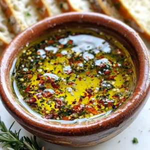 To make loaded bread dipping oil, you need some key ingredients that come together for a tasty treat. Here&rsquo;s what you will need: - 1 cup extra virgin olive oil - 2 tablespoons balsamic vinegar - 1 teaspoon garlic powder - 1 teaspoon onion powder - 1 teaspoon red pepper flakes - 1 tablespoon fresh rosemary, finely chopped - 1 tablespoon fresh parsley, finely chopped - 1 tablespoon sun-dried tomatoes, chopped - 1 teaspoon sea salt - Freshly cracked black pepper to taste Each ingredient brings its own flavor to the oil. Extra virgin olive oil is rich and smooth. Balsamic vinegar adds a sweet and tangy kick. Garlic powder and onion powder give depth and warmth. Red pepper flakes add a bit of spice. Fresh rosemary and parsley bring a green, earthy taste. Sun-dried tomatoes add a chewy texture and sweet flavor. Sea salt and black pepper enhance all the other tastes. You can mix and match these ingredients to find your perfect blend. This recipe is easy to adjust based on what you like. So have fun and get creative in your kitchen! {{ingredient_image_1}} 1. Mixing the olive oil and balsamic vinegar Start by taking a medium bowl. Pour in 1 cup of extra virgin olive oil. Add 2 tablespoons of balsamic vinegar. Whisk them together until they blend well. 2. Incorporating spices and herbs Next, add 1 teaspoon of garlic powder and 1 teaspoon of onion powder to the bowl. Stir to mix these spices into the oil. This step adds depth to your flavor. 3. Adding sun-dried tomatoes Now, it's time for a burst of flavor. Fold in 1 tablespoon of chopped sun-dried tomatoes. Make sure they are evenly mixed in the oil. They add a nice tangy touch. 4. Seasoning to taste Sprinkle in 1 teaspoon of sea salt and freshly cracked black pepper to taste. Adjust it to your liking. This step brings balance to the oil. 5. Allowing the flavors to meld Let your mixture sit at room temperature for at least 30 minutes. This waiting time allows all the flavors to blend together beautifully. 6. Serving suggestions Transfer the dipping oil to a rustic bowl for serving. Pair it with slices of crusty bread. You can also add some torn basil leaves or olives on the side for a lovely touch. Enjoy! - Using different herbs and spices: You can switch up the herbs. Try thyme or oregano. Each herb gives a new taste. Fresh herbs make the oil bright and fresh. Dried herbs work too, but fresh is best. - Alternative oils: Extra virgin olive oil is great, but don't stop there. Avocado oil or nut oils can add fun flavors. Each oil has its own taste, so experiment to find your favorite. - Adjusting heat levels: Like it spicy? Add more red pepper flakes or try chili oil. Want it mild? Cut back on the heat. Tweak to match your taste buds. - Rustic serving suggestions: Serve the dipping oil in a simple pottery bowl. You can also use a wooden board for a rustic look. Pair it with crusty bread or breadsticks for a nice touch. - Creative garnish options: Add small bowls of olives or fresh herbs on the side. Drizzle more olive oil on top for shine. A sprinkle of sea salt makes it pretty and tasty. Pro Tips Use High-Quality Olive Oil: The flavor of your dipping oil heavily depends on the quality of olive oil used. Opt for extra virgin olive oil for the best taste. Let It Marinate: Allowing the oil to sit for at least 30 minutes enhances the flavors. For an even richer taste, consider letting it sit for a few hours or overnight. Customize Your Herbs: Feel free to experiment with different herbs like thyme or basil based on your taste preferences. Fresh herbs will elevate the flavor profile. Perfect Pairings: This dipping oil pairs wonderfully with toasted baguette slices, but also try it with grilled vegetables or as a salad dressing for a delightful twist. {{image_2}} You can change up the flavors in your loaded bread dipping oil. Here are some fun ideas: - Italian-inspired with oregano and basil: Add dried oregano and fresh basil. These herbs give a classic Italian taste that pairs well with crusty bread. - Mediterranean twist with kalamata olives: Chop up some kalamata olives and mix them in. The olives add a salty, rich flavor that enhances the oil. - Spicy version with added chili oil: If you love heat, drizzle in some chili oil. It brings a fiery kick that will warm your taste buds. Changing some ingredients can create new flavors. - Substituting vinegar types: You can swap balsamic vinegar for red wine vinegar or apple cider vinegar. Each type adds a different tang to the oil. - Using different types of oil: Try using avocado oil or nut oils for a unique twist. Each oil has its own taste and can change the overall flavor. Get creative with these variations! Each change can lead to a new favorite. To store leftover dipping oil, pour it into a clean glass jar. Make sure to seal it tightly. Keep the jar in a cool, dark place. This helps keep the oil fresh. You can store it in the fridge, but it may thicken. Your dipping oil stays fresh for about one week. After that, check for any off smells or changes in color. If it looks or smells strange, throw it out. I recommend using glass jars or bottles for storage. They do not react with the oil. Look for jars with tight-sealing lids to keep air out. This keeps your oil fresh longer. Label your jar with the date you made the oil. This way, you&rsquo;ll know how long it has been stored. You can also write down the main ingredients. This helps you remember what&rsquo;s inside. How long can I store bread dipping oil? You can store bread dipping oil for up to two weeks. Keep it in a sealed glass jar. Store it in a cool, dark place. The flavors will get stronger over time. Can I make this recipe vegan? Yes, this recipe is already vegan! All the ingredients are plant-based. Enjoy this tasty dip with no worries. What types of bread pair well with this dipping oil? Crusty bread works best. I love using baguettes or ciabatta. Sourdough also adds a nice tang. You can even use pita or focaccia for a fun twist. What is the purpose of balsamic vinegar in this recipe? Balsamic vinegar adds a rich, tangy flavor. It balances the oil and spices. The acidity brightens the overall taste of the dip. It makes every bite more exciting. Are sun-dried tomatoes necessary for flavor? While sun-dried tomatoes add depth, they are not a must. You can skip them if you prefer. However, they do give a nice umami flavor. Try adding chopped olives or roasted red peppers instead for a different taste. This blog post explored how to make a tasty loaded bread dipping oil. We listed key ingredients like olive oil, herbs, and spices. Then, we shared easy steps to mix and serve. We added tips for flavor and presentation, plus variations to try. Finally, we covered storage and answered common questions. Dipping oil brings joy to meals. Use this guide to create your own unique blend!