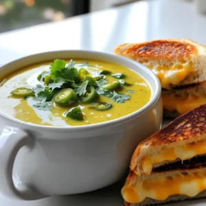 Savory Jalapeño Popper Soup with Grilled Cheese Dippers