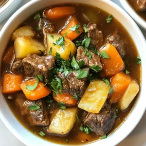 - 2 lbs beef chuck - 3 tablespoons olive oil - 1 large onion - 3 cloves garlic - 4 large carrots - 3 medium potatoes - 2 cups beef broth - 1 cup water - 2 tablespoons tomato paste - 1 teaspoon dried thyme - 1 teaspoon dried rosemary - 2 bay leaves - Salt and pepper to taste - 1 cup frozen peas - Fresh parsley for garnish For a hearty old-fashioned beef stew, you need solid ingredients. First, choose beef chuck for its rich flavor. This cut has enough fat to make the stew tender and tasty. You also want olive oil for browning the beef. Next, chop one large onion and mince three cloves of garlic. They add a strong base flavor. Then, slice four large carrots and dice three medium potatoes. These veggies bring texture and heartiness. You&rsquo;ll need two cups of beef broth and one cup of water. This combo creates the stew's liquid base. For flavor, mix in two tablespoons of tomato paste. Add one teaspoon of dried thyme and one teaspoon of dried rosemary for that herb touch. Include two bay leaves to deepen the flavor. Lastly, season with salt and pepper to make it pop. If you want to serve it with a twist, add one cup of frozen peas for color and sweetness. Garnish with fresh parsley for a nice finish. With these ingredients, you are set to create a comforting meal that warms the heart. {{ingredient_image_1}} - Heat 3 tablespoons of olive oil in a large heavy pot over medium-high heat. - Season 2 lbs of beef chuck with salt and pepper. Brown the beef cubes in batches, about 5-7 minutes. Transfer the browned beef to a plate. - In the same pot, add 1 large chopped onion and 3 minced cloves of garlic. - Saut&eacute; until the onion is soft and clear, about 3 minutes. - Add 2 tablespoons of tomato paste and stir to mix, cooking for one more minute. - Return the browned beef to the pot. - Add 4 sliced carrots, 3 diced potatoes, 2 cups of beef broth, 1 cup of water, 1 teaspoon dried thyme, 1 teaspoon dried rosemary, and 2 bay leaves. - Stir everything well, then bring to a boil. Reduce the heat to low, cover, and let it simmer for about 2 hours. Stir from time to time until the beef is tender. - During the last 15 minutes of cooking, add 1 cup of frozen peas. - Before serving, remove the bay leaves and adjust the seasoning with more salt and pepper if needed. Browning the beef is key to great flavor. It adds depth and richness to the stew. Use medium-high heat for this step. A hot pot seals in juices and creates a nice crust. Only add a few pieces at a time. This way, they brown evenly. If you crowd the pan, the beef will steam instead of brown. A slow simmer is vital for tender beef. After boiling, turn the heat down low. Cover the pot to keep moisture in. Stir the stew every 30 minutes. This helps flavors blend and prevents sticking. A good simmer cooks the beef and softens the veggies. Serve your stew with crusty bread. It soaks up the rich broth perfectly. You can also pair it with a side salad for freshness. For a pop of color, sprinkle fresh parsley on top. It looks nice and adds a bit of flavor. Enjoy your hearty bowl of comfort! Pro Tips Brown the Beef Properly: Ensure the beef is well-browned on all sides to develop a rich flavor in the stew. Use Fresh Herbs: If possible, substitute dried herbs with fresh ones for a more vibrant flavor profile. Thicken the Stew: For a thicker consistency, remove a cup of the stew, blend it, and return it to the pot before serving. Let It Rest: Allow the stew to sit for about 30 minutes after cooking; it will taste even better as the flavors meld. {{image_2}} You can add more veggies to your beef stew. Try turnips or parsnips for extra flavor. These root vegetables add a sweet touch. You can also toss in green beans or mushrooms. They cook well and add nice texture. Don&rsquo;t be afraid to experiment with your favorites. If you want a change, swap beef for chicken or pork. Chicken thighs work best since they stay juicy. Pork shoulder can add a different taste and tenderness. Adjust the cooking time to ensure the meat is tender. Both choices can make your stew fresh and exciting. You have options when cooking your stew. The slow cooker method is easy. Just brown the meat first, then add everything to the slow cooker. Set it on low for 6-8 hours. This method allows flavors to deepen. For a faster option, use an Instant Pot. Brown the meat, then add all ingredients. Cook on high pressure for 35 minutes. Let it naturally release pressure for 10 minutes. This method saves time while keeping your stew delicious. To keep your beef stew fresh, store it in the fridge. Use airtight containers. This helps prevent odors and keeps moisture in. Let the stew cool before sealing it. Avoid stacking containers too tightly; airflow is key. To freeze your stew, let it cool completely. Pour it into freezer-safe bags or containers. Remove as much air as possible to avoid freezer burn. When ready to eat, thaw it in the fridge overnight. For quick thawing, place it in cold water. Reheat on the stove or in the microwave. Stir often for even heating. In the fridge, beef stew lasts about 3 to 4 days. In the freezer, it can stay good for up to 3 months. Always check for signs of spoilage before eating. If it smells off or looks strange, toss it out. Yes, you can use other cuts of beef for this stew. Here are some great options: - Brisket: This cut offers a rich flavor and tender texture. - Round: This cut is lean and works well if cooked low and slow. - Chuck roast: This is a classic choice, known for its marbling. Using these cuts can give you different flavors and textures. There are a few easy ways to thicken your beef stew. Here are some methods: - Use a slurry: Mix cornstarch with cold water, then stir it into the stew. - Add mashed potatoes: Mix in some mashed potatoes for a creamy texture. - Let it simmer: Simmer the stew longer to reduce the liquid naturally. Choose any of these methods to achieve the thickness you want. Yes, you can make this stew gluten-free. Here are some options: - Use gluten-free beef broth: Check the label to ensure it is gluten-free. - Skip the flour: This stew doesn&rsquo;t need flour to be tasty. - Choose gluten-free tomato paste: Most tomato paste is gluten-free, but always check labels. Using these tips makes the stew safe for those with gluten sensitivities. This blog post has guided you through making a classic beef stew, from ingredients to serving. You learned about essential items like beef chuck, fragrant herbs, and hearty vegetables. I shared tips to enhance flavor and discussed variations to suit your taste. Now, you&rsquo;re ready to make a delicious stew. Remember, cooking is about finding joy in every step. Enjoy your warm, tasty creation.