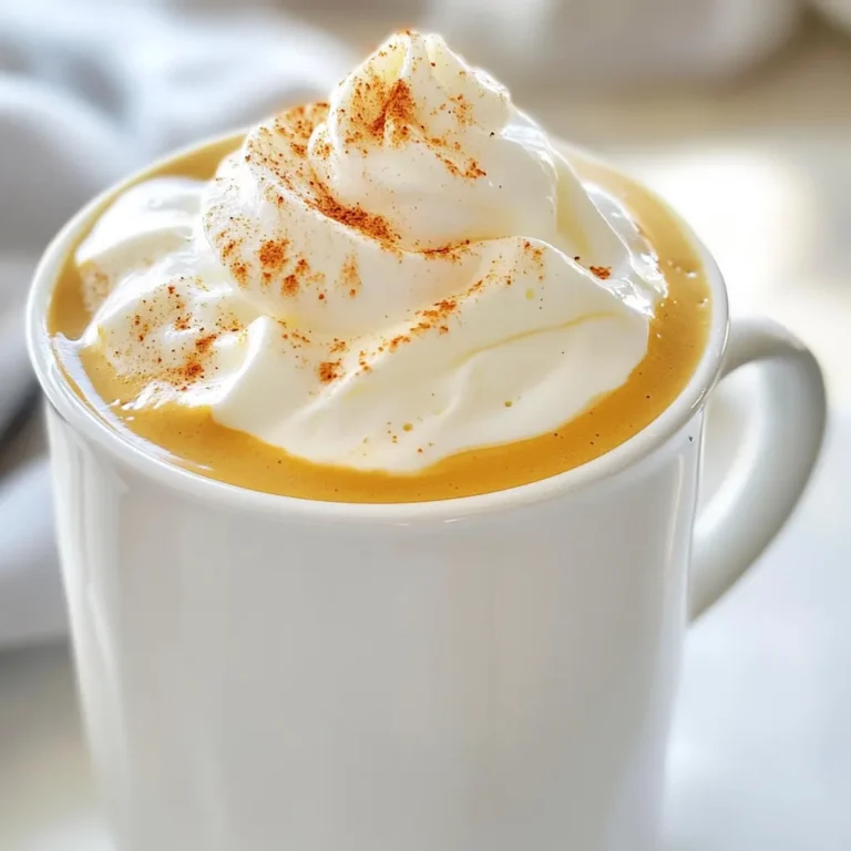 To make a Hocus Pocus Latte, gather these items: - 1 cup brewed espresso or strong coffee - 1 cup milk (or dairy-free alternative) - 2 tablespoons pumpkin puree - 1 tablespoon maple syrup (or honey) - 1/2 teaspoon pumpkin pie spice - Whipped cream for topping - Extra pumpkin pie spice for garnish You can swap some ingredients if needed: - Use any strong coffee if you don’t have espresso. - Try almond milk or oat milk for a dairy-free option. - Honey can replace maple syrup for sweetness. - Use cinnamon if you lack pumpkin pie spice. For the best flavors, select fresh ingredients: - Choose high-quality coffee beans or espresso for a rich taste. - Use pure pumpkin puree without additives for the best flavor. - Select organic maple syrup for a natural sweetness. - Buy fresh spices from a trusted store for full aroma. {{ingredient_image_1}} 1. Start by brewing your espresso or strong coffee. Pour it into a large mug. 2. In a small saucepan, combine the milk and pumpkin puree. Heat this over medium heat. 3. Whisk the milk and pumpkin until it is smooth and warm. This step takes a few minutes. 4. Add the maple syrup and pumpkin pie spice to the pan. Stir well for about one minute. 5. Use an electric frother or whisk to froth the warm milk mixture until creamy. 6. Slowly pour the frothy milk over the coffee. This creates a lovely layered look. 7. Top it off with whipped cream. Sprinkle some extra pumpkin pie spice on top. 8. If you want, add a colorful straw or a cinnamon stick for a fun touch. - When heating the milk, keep an eye on it. You don’t want it to boil. - Use a good quality coffee for the best flavor. Fresh coffee beans work wonders. - Froth the milk until it has small bubbles. This makes for a smooth texture. - Be gentle when pouring the milk. This helps maintain the layers in your latte. - If your milk curdles, it may be too hot. Try lowering the heat next time. - If your latte is too sweet, reduce the maple syrup. Taste as you go. - If the milk doesn’t froth well, check your frother. Clean it before use for best results. - If you end up with a thick layer of foam, whip the milk less. Aim for a creamy blend instead. To get the best froth, start with warm milk. Use a small saucepan to heat the milk and pumpkin puree. Whisk it until smooth and hot. This helps create a creamy texture. For a nice froth, use an electric frother. If you don't have one, a whisk works too. Just whip it fast to add air. You can boost the flavor of your latte. Try adding vanilla extract or a dash of nutmeg. These flavors mix well with pumpkin spice. If you like it sweeter, add more maple syrup or honey. For a chocolate twist, mix in cocoa powder. Each addition makes your drink unique and fun. When serving, choose a large mug for a cozy vibe. Pour the frothy milk slowly to create layers. Top with whipped cream for extra creaminess. Sprinkle a little pumpkin pie spice on top for a pop of flavor. For added charm, use a colorful straw or a cinnamon stick. This makes your drink look as good as it tastes! Pro Tips Use Fresh Pumpkin Puree: For the best flavor, use homemade pumpkin puree instead of canned. Simply roast fresh pumpkin and blend until smooth. Milk Temperature Matters: Heat your milk slowly to avoid scalding. Ideal frothing temperature is around 150°F (65°C) for creamy texture. Experiment with Sweetness: Adjust the amount of maple syrup or honey to taste. You can also try swapping for flavored syrups like vanilla or caramel. Garnish Creatively: Beyond pumpkin pie spice, consider using crushed graham crackers or a drizzle of caramel sauce for an extra festive touch. {{image_2}} You can easily make a dairy-free Hocus Pocus Latte. Use almond, oat, or coconut milk. These options give the drink a nice flavor. They also keep it creamy. The pumpkin puree adds richness, so you won’t miss the dairy. Want to change up the taste? Add a teaspoon of cocoa powder for a chocolate twist. You can also sprinkle in some nutmeg for a warm touch. Each flavor will bring a new vibe to your latte. Experimenting is fun and tasty! Make your latte extra special with seasonal touches. During Halloween, add spooky sprinkles or candy corn. For Thanksgiving, use a cinnamon stick as a stirrer. These little details make your drink festive and fun. Don’t be afraid to get creative with your garnishes! To store leftover ingredients for your Hocus Pocus Latte, keep them in airtight containers. Store unused pumpkin puree in the fridge. Use it within a week for the best taste. If you have leftover milk, seal it tightly and refrigerate. It should last about a week too. Maple syrup can stay in your pantry. Just make sure it’s sealed well. If you have leftover latte, you can reheat it. Pour the latte into a small pot. Heat it gently on low. Stir it often to keep it smooth. Don’t boil it, or the milk may curdle. You can also use a microwave. Heat it in short bursts of 30 seconds. Stir in between to warm it evenly. Your prepared Hocus Pocus Latte is best enjoyed fresh. If stored well, it lasts about two days in the fridge. After that, the flavors may fade. For the best taste, drink it within 24 hours. If you notice any changes in smell or texture, it’s best to toss it. Always trust your senses! A Hocus Pocus Latte is a fun, festive drink. It blends espresso, pumpkin puree, and warm spices. This drink gives you a cozy feeling, perfect for fall days. The whipped cream on top adds a sweet touch. You can find this drink at coffee shops during the season. It's a great way to celebrate autumn flavors. Yes, you can easily make a sugar-free Hocus Pocus Latte. Instead of maple syrup, use a sugar-free sweetener. You can try stevia or erythritol. Check the labels to find the right amount. This way, you enjoy the taste without the added sugar. You still get the creamy pumpkin flavor and warm spices. You can find the Hocus Pocus Latte at some coffee shops. Many places offer it during the fall. You can also make it at home with simple ingredients. Look for brewed espresso, pumpkin puree, and spices at your local store. This way, you can enjoy it any time you want! In this blog post, we explored the key ingredients for a great Hocus Pocus Latte. You learned about substitutes and how to choose quality items. I shared step-by-step instructions and tips for each part of the process. We also discussed how to enhance flavors and make variations, like dairy-free options. Lastly, I covered storage tips and answered your key FAQs. Use these insights to create your own perfect latte. Enjoy every sip you make and serve!