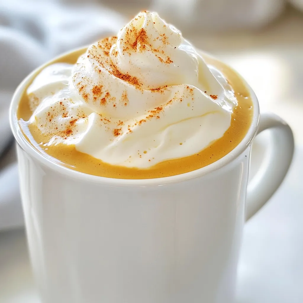 To make a Hocus Pocus Latte, gather these items: - 1 cup brewed espresso or strong coffee - 1 cup milk (or dairy-free alternative) - 2 tablespoons pumpkin puree - 1 tablespoon maple syrup (or honey) - 1/2 teaspoon pumpkin pie spice - Whipped cream for topping - Extra pumpkin pie spice for garnish You can swap some ingredients if needed: - Use any strong coffee if you don’t have espresso. - Try almond milk or oat milk for a dairy-free option. - Honey can replace maple syrup for sweetness. - Use cinnamon if you lack pumpkin pie spice. For the best flavors, select fresh ingredients: - Choose high-quality coffee beans or espresso for a rich taste. - Use pure pumpkin puree without additives for the best flavor. - Select organic maple syrup for a natural sweetness. - Buy fresh spices from a trusted store for full aroma. {{ingredient_image_1}} 1. Start by brewing your espresso or strong coffee. Pour it into a large mug. 2. In a small saucepan, combine the milk and pumpkin puree. Heat this over medium heat. 3. Whisk the milk and pumpkin until it is smooth and warm. This step takes a few minutes. 4. Add the maple syrup and pumpkin pie spice to the pan. Stir well for about one minute. 5. Use an electric frother or whisk to froth the warm milk mixture until creamy. 6. Slowly pour the frothy milk over the coffee. This creates a lovely layered look. 7. Top it off with whipped cream. Sprinkle some extra pumpkin pie spice on top. 8. If you want, add a colorful straw or a cinnamon stick for a fun touch. - When heating the milk, keep an eye on it. You don’t want it to boil. - Use a good quality coffee for the best flavor. Fresh coffee beans work wonders. - Froth the milk until it has small bubbles. This makes for a smooth texture. - Be gentle when pouring the milk. This helps maintain the layers in your latte. - If your milk curdles, it may be too hot. Try lowering the heat next time. - If your latte is too sweet, reduce the maple syrup. Taste as you go. - If the milk doesn’t froth well, check your frother. Clean it before use for best results. - If you end up with a thick layer of foam, whip the milk less. Aim for a creamy blend instead. To get the best froth, start with warm milk. Use a small saucepan to heat the milk and pumpkin puree. Whisk it until smooth and hot. This helps create a creamy texture. For a nice froth, use an electric frother. If you don't have one, a whisk works too. Just whip it fast to add air. You can boost the flavor of your latte. Try adding vanilla extract or a dash of nutmeg. These flavors mix well with pumpkin spice. If you like it sweeter, add more maple syrup or honey. For a chocolate twist, mix in cocoa powder. Each addition makes your drink unique and fun. When serving, choose a large mug for a cozy vibe. Pour the frothy milk slowly to create layers. Top with whipped cream for extra creaminess. Sprinkle a little pumpkin pie spice on top for a pop of flavor. For added charm, use a colorful straw or a cinnamon stick. This makes your drink look as good as it tastes! Pro Tips Use Fresh Pumpkin Puree: For the best flavor, use homemade pumpkin puree instead of canned. Simply roast fresh pumpkin and blend until smooth. Milk Temperature Matters: Heat your milk slowly to avoid scalding. Ideal frothing temperature is around 150°F (65°C) for creamy texture. Experiment with Sweetness: Adjust the amount of maple syrup or honey to taste. You can also try swapping for flavored syrups like vanilla or caramel. Garnish Creatively: Beyond pumpkin pie spice, consider using crushed graham crackers or a drizzle of caramel sauce for an extra festive touch. {{image_2}} You can easily make a dairy-free Hocus Pocus Latte. Use almond, oat, or coconut milk. These options give the drink a nice flavor. They also keep it creamy. The pumpkin puree adds richness, so you won’t miss the dairy. Want to change up the taste? Add a teaspoon of cocoa powder for a chocolate twist. You can also sprinkle in some nutmeg for a warm touch. Each flavor will bring a new vibe to your latte. Experimenting is fun and tasty! Make your latte extra special with seasonal touches. During Halloween, add spooky sprinkles or candy corn. For Thanksgiving, use a cinnamon stick as a stirrer. These little details make your drink festive and fun. Don’t be afraid to get creative with your garnishes! To store leftover ingredients for your Hocus Pocus Latte, keep them in airtight containers. Store unused pumpkin puree in the fridge. Use it within a week for the best taste. If you have leftover milk, seal it tightly and refrigerate. It should last about a week too. Maple syrup can stay in your pantry. Just make sure it’s sealed well. If you have leftover latte, you can reheat it. Pour the latte into a small pot. Heat it gently on low. Stir it often to keep it smooth. Don’t boil it, or the milk may curdle. You can also use a microwave. Heat it in short bursts of 30 seconds. Stir in between to warm it evenly. Your prepared Hocus Pocus Latte is best enjoyed fresh. If stored well, it lasts about two days in the fridge. After that, the flavors may fade. For the best taste, drink it within 24 hours. If you notice any changes in smell or texture, it’s best to toss it. Always trust your senses! A Hocus Pocus Latte is a fun, festive drink. It blends espresso, pumpkin puree, and warm spices. This drink gives you a cozy feeling, perfect for fall days. The whipped cream on top adds a sweet touch. You can find this drink at coffee shops during the season. It's a great way to celebrate autumn flavors. Yes, you can easily make a sugar-free Hocus Pocus Latte. Instead of maple syrup, use a sugar-free sweetener. You can try stevia or erythritol. Check the labels to find the right amount. This way, you enjoy the taste without the added sugar. You still get the creamy pumpkin flavor and warm spices. You can find the Hocus Pocus Latte at some coffee shops. Many places offer it during the fall. You can also make it at home with simple ingredients. Look for brewed espresso, pumpkin puree, and spices at your local store. This way, you can enjoy it any time you want! In this blog post, we explored the key ingredients for a great Hocus Pocus Latte. You learned about substitutes and how to choose quality items. I shared step-by-step instructions and tips for each part of the process. We also discussed how to enhance flavors and make variations, like dairy-free options. Lastly, I covered storage tips and answered your key FAQs. Use these insights to create your own perfect latte. Enjoy every sip you make and serve!