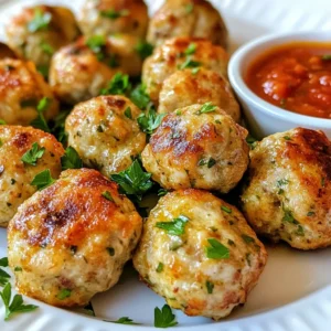 To make delicious ground chicken meatballs, gather these key items: - 1 lb ground chicken - 1/2 cup breadcrumbs - 1/4 cup grated Parmesan cheese - 1/4 cup fresh parsley, chopped - 2 cloves garlic, minced - 1 egg - 1 tablespoon Dijon mustard - 1 teaspoon onion powder - 1 teaspoon smoked paprika - Salt and pepper to taste - 2 tablespoons olive oil (for cooking) These ingredients come together to create a tasty meatball that is juicy and full of flavor. Feel free to play with these extras to make your meatballs unique: - Spicy marinara sauce for serving - Red pepper flakes for heat - Fresh herbs like basil or oregano - Different cheeses, like mozzarella or feta These options let you adjust the flavor to match your taste. Each serving of these meatballs offers balanced nutrition: - Calories: 250 - Protein: 20g - Fat: 12g - Carbohydrates: 15g - Fiber: 1g - Sodium: 300mg This meal is not only tasty but also gives good nutrition. Enjoy making these ground chicken meatballs! {{ingredient_image_1}} To start, gather your ingredients. In a large bowl, combine 1 pound of ground chicken, 1/2 cup of breadcrumbs, and 1/4 cup of grated Parmesan cheese. Next, add 1/4 cup of fresh parsley, chopped, and 2 cloves of minced garlic. Crack in 1 egg, then stir in 1 tablespoon of Dijon mustard, 1 teaspoon of onion powder, and 1 teaspoon of smoked paprika. Finally, season with salt and pepper to taste. Mix everything until just combined. Be careful not to overmix. This can make your meatballs tough. Now it&rsquo;s time to shape your meatballs. Use your hands to form small balls, about 1 to 1.5 inches in size. You should get around 20 meatballs from this mix. Next, heat 2 tablespoons of olive oil in a large oven-safe skillet over medium heat. Once hot, add your meatballs. Brown them for about 2 to 3 minutes on each side until they look golden. After browning, it&rsquo;s time to bake. Preheat your oven to 400&deg;F (200&deg;C). Once the meatballs are golden, transfer the skillet to the oven. Bake for 12 to 15 minutes. Use a meat thermometer to check for doneness; they should reach 165&deg;F (74&deg;C) inside. Once cooked, remove them from the oven. Serve hot, perhaps with a drizzle of spicy marinara sauce, or enjoy them plain! To boost flavor, add herbs like basil or thyme. Spices like cumin or chili flakes work well too. You can mix in grated carrots or zucchini for extra moisture. Using fresh garlic makes a big difference. Overmixing makes meatballs tough. Mix just until the ingredients combine. Use ground chicken with some fat for juiciness. Adding an egg helps bind without making them dense. Keep your hands wet when shaping to prevent sticking. These meatballs pair well with spicy marinara sauce. Try serving them over pasta or in a sub. For a lighter option, serve with a salad or roasted veggies. They also taste great in a wrap with fresh greens. Pro Tips Use Fresh Herbs: Fresh parsley not only adds flavor but also enhances the dish&rsquo;s appearance. Feel free to mix in other herbs like basil or cilantro for a unique twist. Don&rsquo;t Overmix: When combining ingredients, mix just until combined. Overmixing can lead to tough meatballs, so handle the mixture gently. Perfect Size: Aim for uniform meatballs around 1-1.5 inches in diameter for even cooking. Use a cookie scoop for consistent sizing. Check for Doneness: Always use a meat thermometer to ensure your meatballs are fully cooked. They should reach an internal temperature of 165&deg;F (74&deg;C) for safety. {{image_2}} You can easily change the flavor of your meatballs. For an Italian twist, add herbs like basil, oregano, and a bit of red pepper flakes. Use marinara sauce for serving. If you want an Asian flavor, mix in ginger, scallions, and sesame oil. Serve with soy sauce or a sweet chili sauce for a fun dip. Ground chicken is very versatile. You can use it in meatloaf for a lighter option. Just swap it in your favorite meatloaf recipe. You can also add ground chicken to stir-fry dishes. It cooks quickly and absorbs flavors well. Toss it with veggies and your favorite sauce for a quick meal. You can cook your meatballs in different ways. Grilling adds a smoky flavor. Just form the meatballs and place them on a preheated grill. Air frying is another great option. It cooks them evenly and keeps them crispy outside. Set your air fryer to 375&deg;F (190&deg;C) and cook for about 10-12 minutes. Both methods give tasty results! To keep your meatballs fresh, store them in an airtight container. Let them cool first. Place parchment paper between layers if stacking. This helps prevent sticking. Store them in the fridge for up to three days. You can freeze cooked meatballs for later use. Place them on a baking sheet and freeze until solid. Then transfer them to a freezer-safe bag. Label the bag with the date. They can last up to three months in the freezer. To reheat, bake them in the oven at 350&deg;F (175&deg;C) for about 15 minutes. Cooked meatballs last three days in the fridge. Uncooked meatballs can stay fresh for one day. For longer storage, freeze them right away. This way, you can enjoy them later without losing flavor. Yes, you can use other meats. Ground turkey works well too. You can also try beef or pork. Each type of meat will add a different flavor. Just keep in mind that cooking times may change slightly. To check if the meatballs are done, use a meat thermometer. The internal temperature should reach 165&deg;F (74&deg;C). If you don&rsquo;t have a thermometer, cut one meatball in half. The meat should be white and not pink. Ground chicken meatballs go well with many sides. Try serving them with spaghetti and marinara sauce. You can also pair them with a fresh salad or roasted veggies. For a fun twist, serve them in a sub sandwich with cheese. We covered essential ingredients and how to make tasty ground chicken meatballs. You learned step-by-step instructions for mixing, forming, and cooking them perfectly. Tips helped you avoid tough meatballs, and we explored fun variations and storage methods. Now, you have the tools to create flavorful meals and share them with others. Enjoy your cooking journey and don't hesitate to try new flavors and ideas.