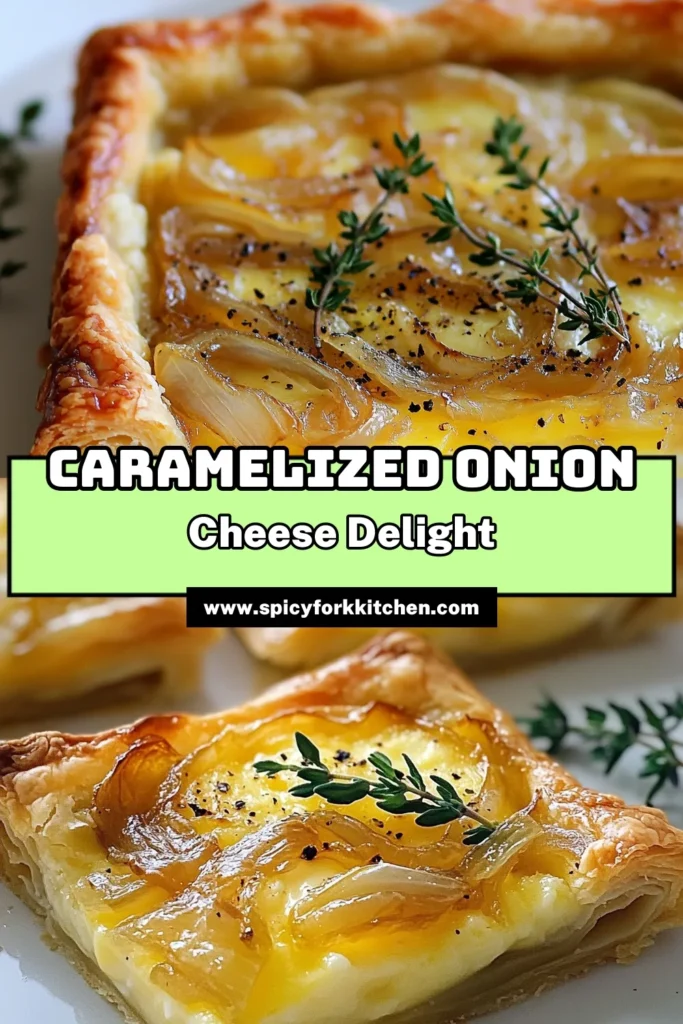 Discover the delightful Caramelized Onion Gruyère Tart recipe that's sure to impress! This easy onion tart features a flaky puff pastry base topped with rich caramelized onions and melted Gruyère cheese, making it a standout among gourmet tart recipes. Perfect for gatherings, it combines simplicity with elegance. Try this savory tart today and elevate your meal with these delicious Gruyère cheese dishes! Save this recipe for your next culinary adventure. #CaramelizedOnionTart #SavoryTart #GruyereCheese #EasyRecipes