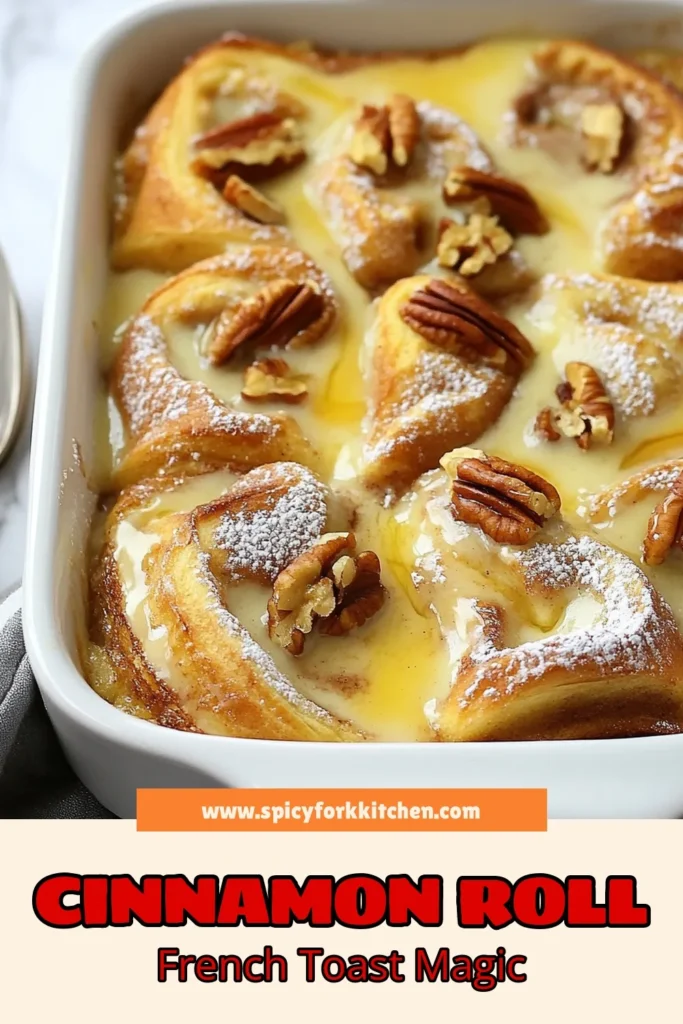 Discover the perfect brunch treat with this Cinnamon Roll French Toast Bake! This easy cinnamon roll recipe combines the deliciousness of cinnamon rolls and baked French toast casserole for a quick brunch idea the whole family will love. With just a few ingredients and simple steps, your cinnamon roll breakfast bake will be ready in no time. Don't forget to save and try this delightful recipe! #CinnamonRollFrenchToastBake #BrunchIdeas #BreakfastRecipes #EasyCooking