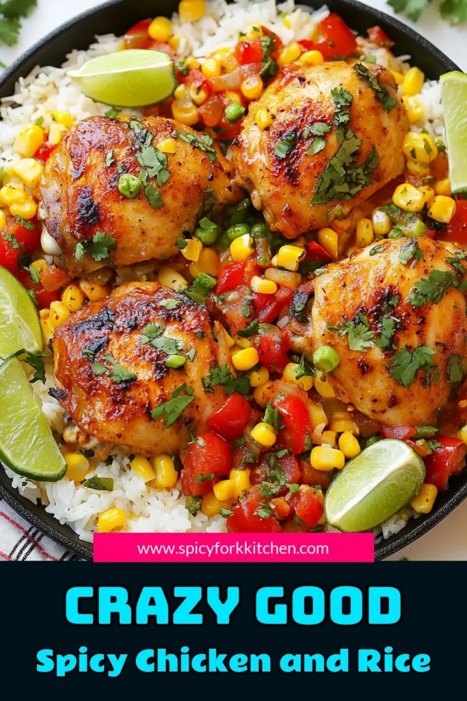 Discover this easy spicy chicken recipe with our Pollo Loco chicken and rice! This one-pot chicken and rice meal combines tender chicken thighs, savory spices, and vibrant veggies for a deliciously spicy twist. Perfect for a weeknight dinner, this spicy chicken and rice recipe is sure to impress. Don't wait, save this recipe for your next meal! #PolloLoco #SpicyChicken #OnePotCooking #EasyRecipes