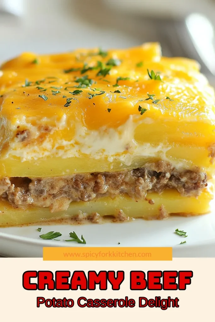 Discover the ultimate creamy beef casserole with this easy beef and potato casserole recipe! This ground beef and potato bake is a comforting dish, perfect for family dinners. With layers of tender potatoes, savory beef, and creamy goodness, it’s a meal everyone will love. Try making this delicious potato casserole recipe tonight for a cozy dinner experience. Save this flavorful recipe and make sure to give it a try! #CreamyBeefCasserole #SavoryCasseroles #EasyDinnerIdeas #PotatoCasseroleRecipe