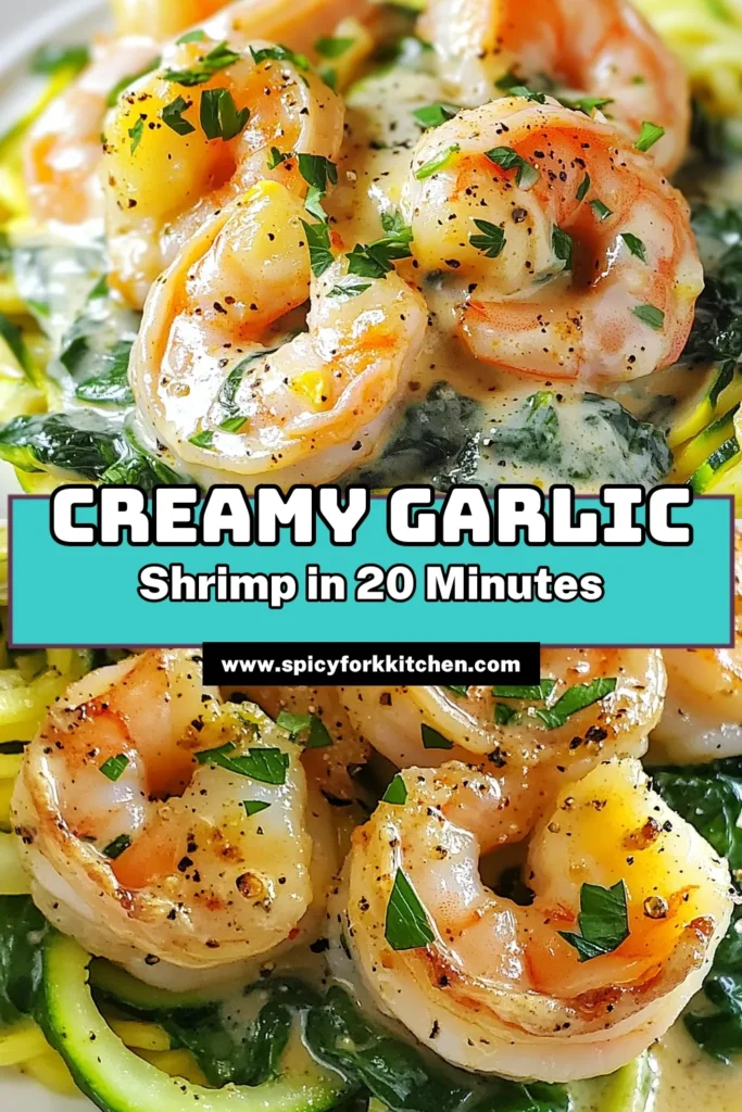 Indulge in this Keto Creamy Garlic Shrimp recipe for a deliciously easy low-carb seafood dish! Enjoy succulent shrimp in a rich, creamy sauce served over zucchini noodles or cauliflower rice. This healthy shrimp dinner is not only satisfying but perfect for any keto diet. Try this creamy shrimp recipe tonight and savor each bite! Don't forget to save this for your meal prep ideas! #KetoGarlicShrimp #CreamyShrimpRecipe #HealthyDinner #LowCarbSeafoodDish