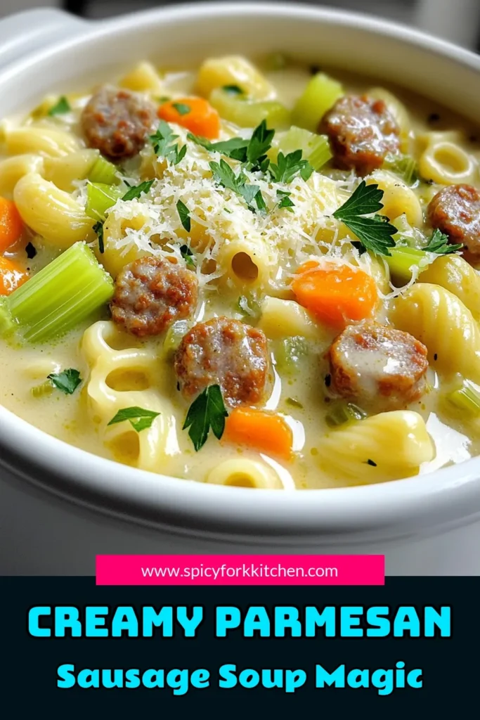 Warm up with this creamy Parmesan sausage ditalini soup that's bursting with flavor! Perfect for family dinners or cozy nights in, this easy recipe combines savory sausage, wholesome veggies, and rich Parmesan cheese for a satisfying dish. In just 30 minutes, you can enjoy a hearty meal that will impress everyone. Click through to discover the simple steps and make this delicious soup today! #SoupRecipe #ComfortFood #HomeCooking #EasyRecipes
