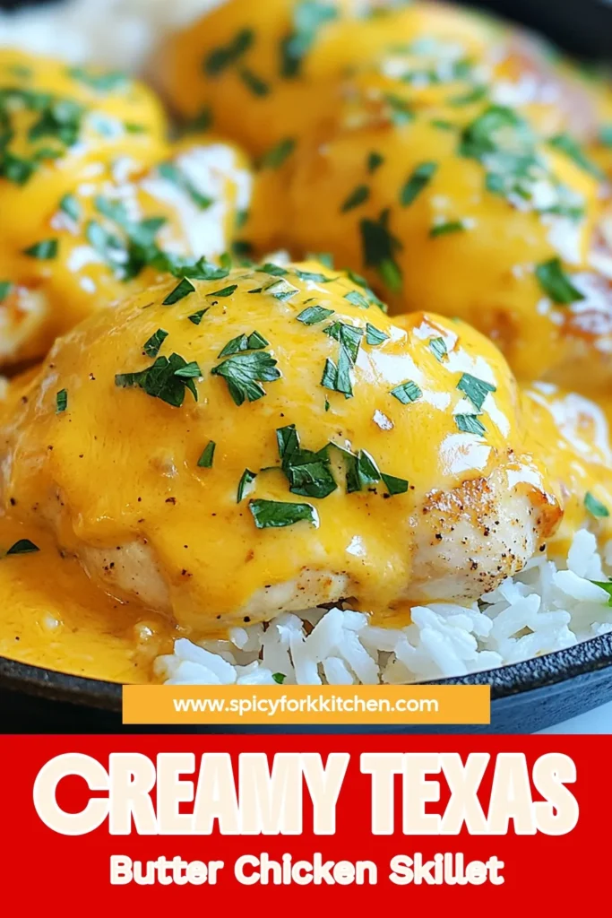 Looking for an easy chicken dinner recipe that will impress? Try this Texas Roadhouse Butter Chicken Skillet! This creamy chicken skillet recipe features tender chicken with butter and cheese, all cooked to perfection in one pan. Serve it over rice or quinoa for a satisfying meal. Quick to make and full of flavor, it's a family favorite! Save this recipe to bring deliciousness to your dinner table tonight. #TexasRoadhouseButterChicken #EasyChickenDinner #CreamyChickenSkillet #SkilletChickenWithRice