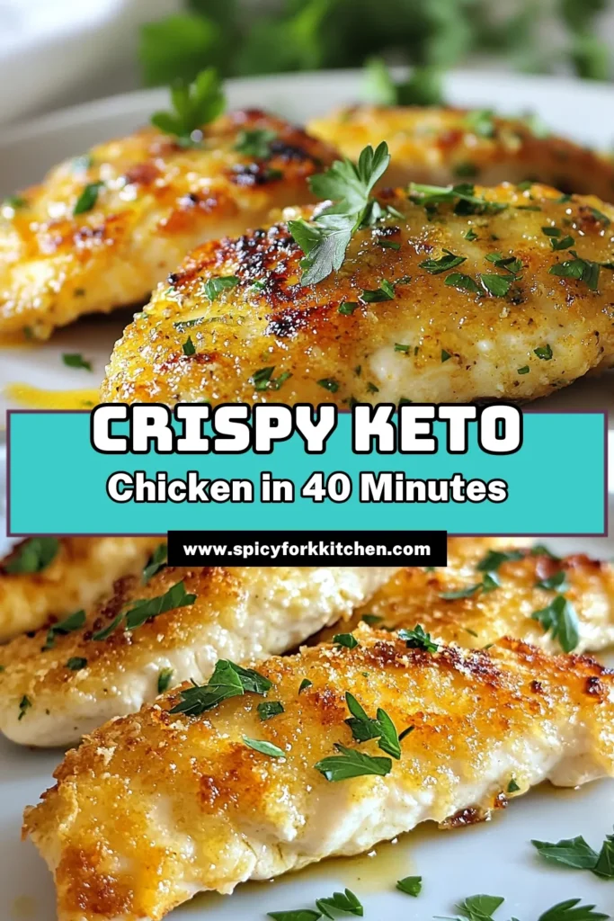 Indulge in this delicious Parmesan crusted chicken recipe that’s perfect for a keto chicken breast dinner! With an almond flour chicken crust, this low carb chicken recipe is not only easy to make but also packed with flavor. Try this easy keto chicken dinner tonight and impress your family with every crispy bite. Click to save the recipe and elevate your meal prep! #KetoDinner #ParmesanCrustedChicken #LowCarbRecipes #EasyDinnerIdeas