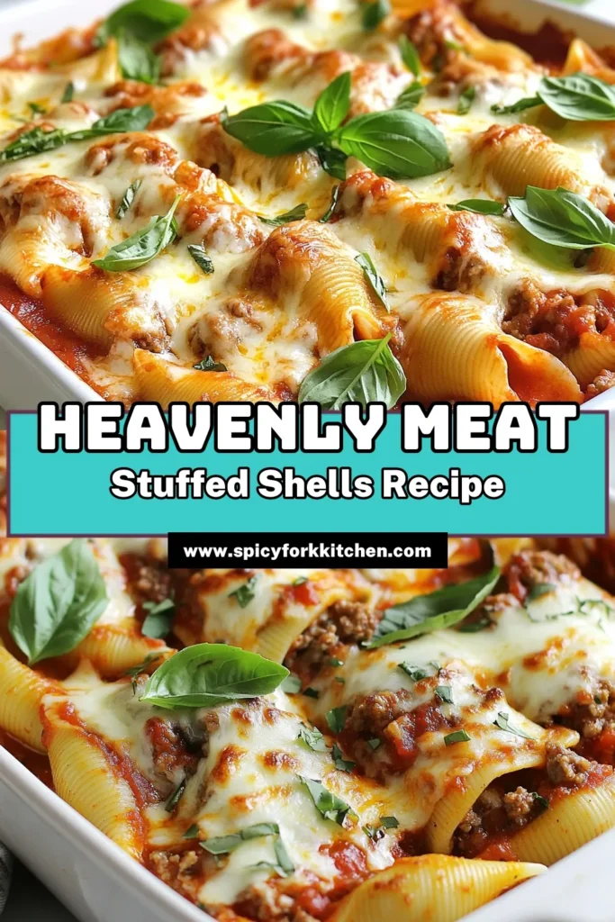 Elevate your dinner with this hearty stuffed shells recipe featuring meat-stuffed pasta shells! This delicious dish combines ground beef, ricotta and mozzarella shells, and a rich marinara sauce, making it a favorite among baked pasta recipes. Perfect for family meals, this recipe is sure to impress. Try these savory ground beef pasta dishes tonight and enjoy a satisfying meal! Save this recipe for your next cooking adventure! #PastaRecipes #StuffedShells #GroundBeef #BakedPasta