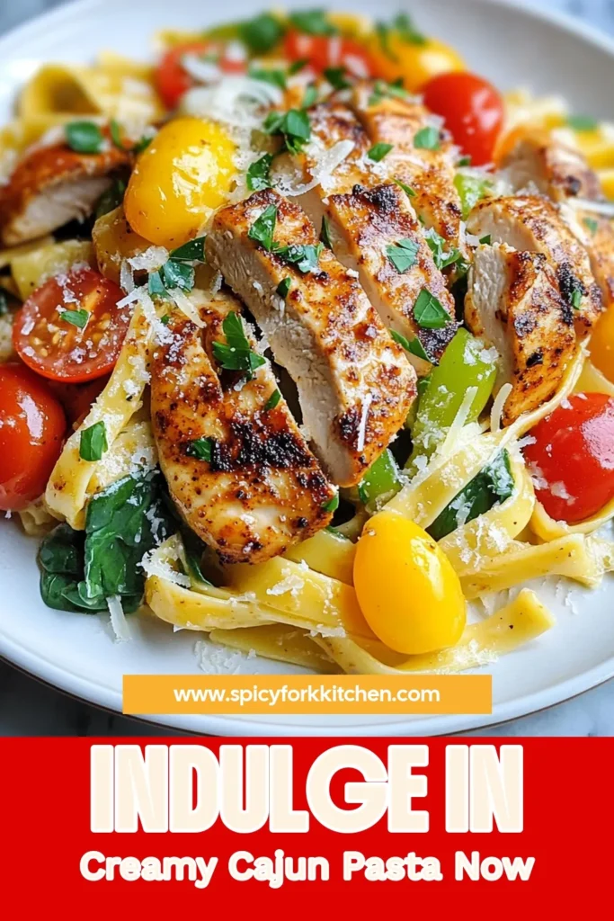 Discover this easy Cajun chicken pasta recipe that’s perfect for a quick chicken dinner idea. With creamy pasta dishes like this one, you’ll impress everyone at the table! This fettuccine chicken recipe combines juicy chicken breasts, colorful veggies, and a rich sauce, all ready in just 30 minutes. Save this creamy Cajun chicken pasta for your next meal! #CajunChickenPasta #CreamyPastaDishes #EasyCajunPasta #ChickenDinnerIdeas