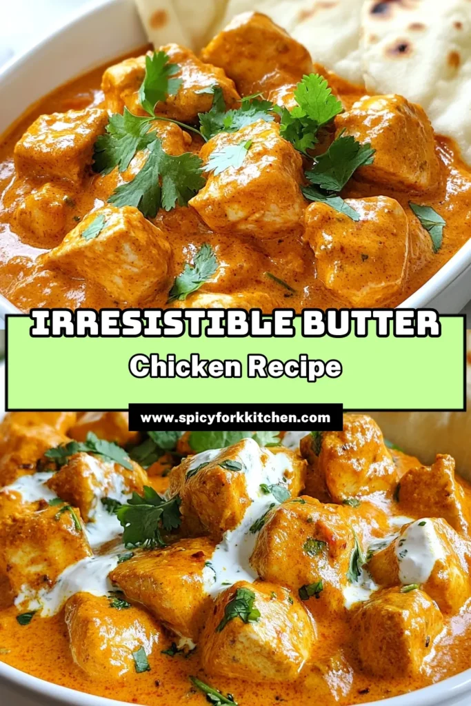 Indulge in this delicious butter chicken recipe that’s perfect for any weeknight dinner! Our easy butter chicken combines tender chicken in a creamy butter chicken sauce, enriched with yogurt for added flavor. This Indian butter chicken is a comforting dish everyone loves. Ready in just over an hour, it’s perfect with naan or rice. Try this creamy butter chicken today! Save and share your cooking success! #ButterChicken #IndianRecipes #EasyButterChicken #CreamyButterChicken