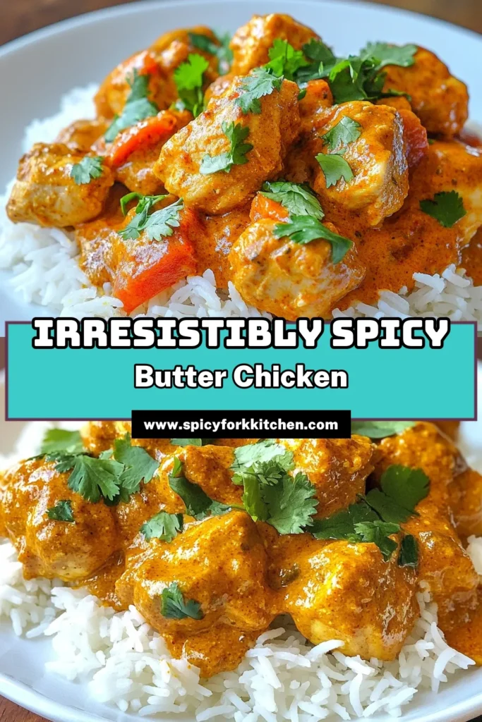 Discover the ultimate Spicy Butter Chicken Recipe with this Easy Slow Cooker Butter Chicken! Made with tender chicken thighs and creamy coconut milk, this Indian Chicken Curry is a flavorful dish that comes together effortlessly. Perfect for busy days, just set it and forget it! Serve over basmati rice for a comforting meal. Try this Coconut Milk Chicken Recipe tonight and enjoy the rich, authentic flavors. Save and make it now! #ButterChicken #SlowCookerRecipes #IndianCuisine #ComfortFood