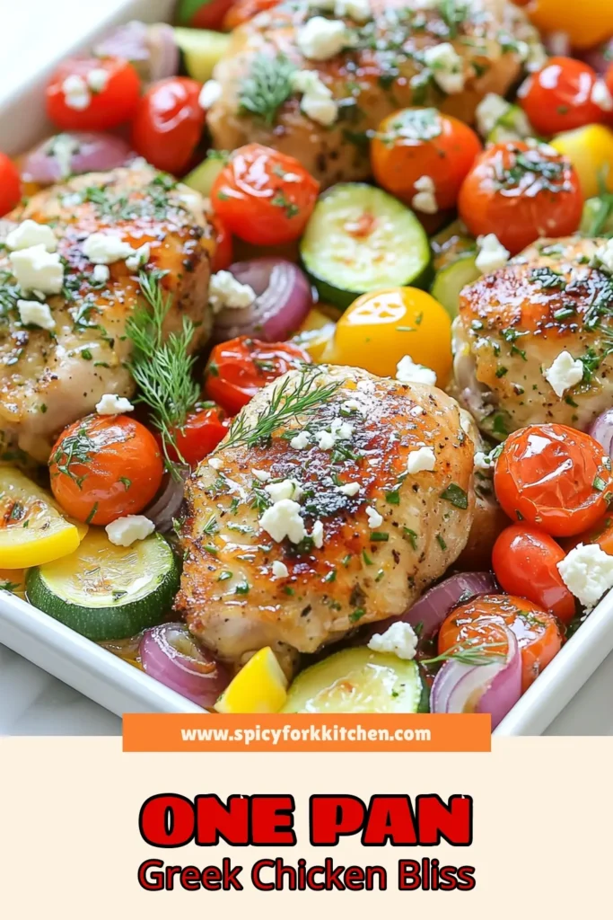 Discover the perfect Mediterranean chicken recipe with this easy sheet pan Greek chicken and veggies! Enjoy a healthy Greek chicken dinner that's packed with flavor and simplicity. This dish combines juicy chicken thighs with vibrant veggies like cherry tomatoes, bell peppers, and zucchini, all roasted to perfection. Don't miss out on this delicious, wholesome meal—save this easy Mediterranean recipe for your next dinner! #GreekChicken #HealthyRecipes #MediterraneanFood #SheetPanDinners