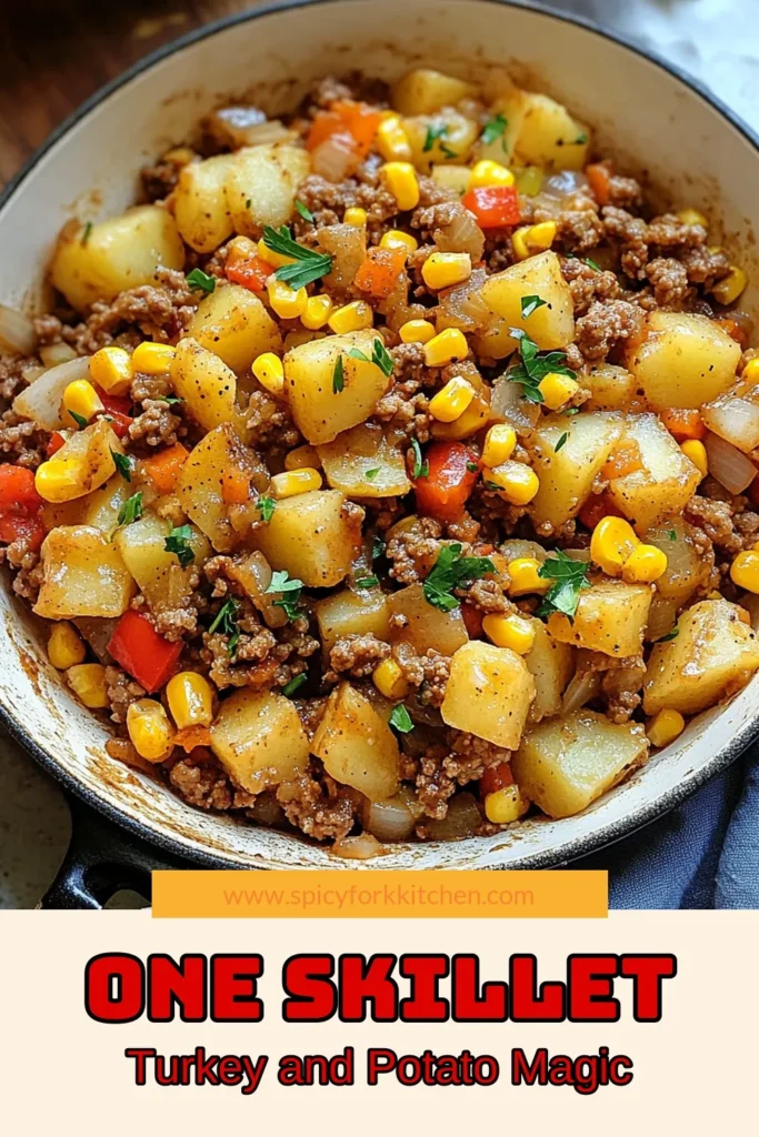 Discover a deliciously simple ground turkey skillet recipe that combines healthy ground turkey meals with savory Yukon Gold potatoes. This one pan turkey dinner is loaded with flavor and perfect for busy weeknights. Ready in just 30 minutes, it's a satisfying and nutritious option for the whole family. Don't miss out on this delightful potato dish—save it for your next meal! #GroundTurkeyRecipe #HealthyMeals #OnePanDinner #YukonGoldPotatoes