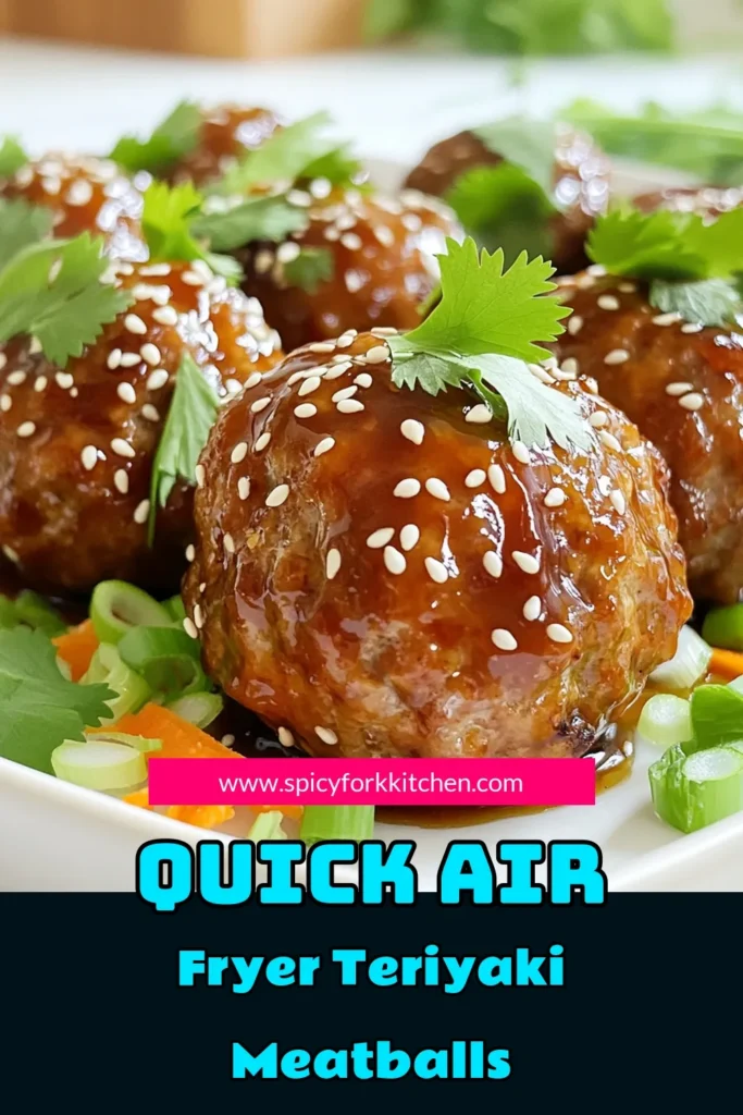Savor the deliciousness of these Air Fryer Teriyaki Meatballs! Made with tender ground turkey and a medley of fresh ingredients, these meatballs are quick to prepare and bursting with flavor. Perfect for a weeknight dinner or game day snack, they're easy to make in just 30 minutes. Click through to explore this tasty recipe and elevate your cooking game! #AirFryerRecipes #TeriyakiMeatballs #HealthyEating #EasyRecipes