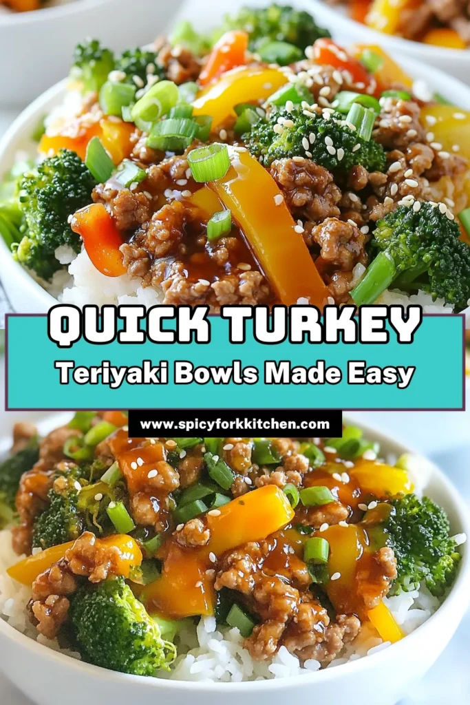 Whip up a delicious and nutritious ground turkey teriyaki bowl in just 25 minutes! This healthy teriyaki recipe features ground turkey, colorful veggies, and low sodium teriyaki sauce for a quick weeknight dinner the whole family will love. Perfect for meal prep or a filling weeknight meal, these ground turkey recipes are both satisfying and easy to make. Try this low sodium teriyaki sauce dish today! #GroundTurkeyTeriyakiBowl #HealthyTeriyakiRecipe #QuickWeeknightDinner #GroundTurkeyRecipes