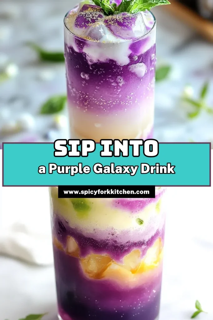 Discover the magic of the Purple Galaxy Mocktail, a stunning non-alcoholic grape juice cocktail perfect for summer! This vibrant mocktail recipe features butterfly pea powder drinks, creating mesmerizing layers with coconut milk and tonic water. Ideal for healthy summer drinks, it's both delicious and visually captivating. Impress your guests and enjoy this refreshing treat. Save this recipe for your next gathering! #PurpleGalaxyMocktail #HealthySummerDrinks #MocktailRecipes #ButterflyPeaPowder