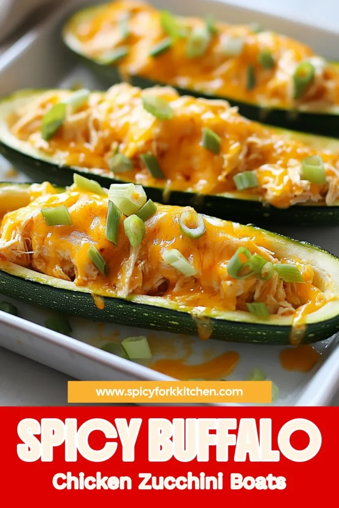 Get ready to enjoy a tasty and healthy twist with these Buffalo Chicken Zucchini Boats! Packed with shredded chicken, buffalo sauce, cream cheese, and topped with melted cheddar, this easy dinner recipe is perfect for anyone looking for delicious healthy zucchini recipes. Stuffed zucchini boats make for a satisfying meal that everyone will love. Try this buffalo sauce recipe today and save this pin for your next dinner plan! #HealthyZucchiniRecipes #BuffaloChicken #StuffedZucchiniBoats #EasyDinnerRecipes