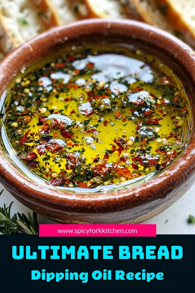 Discover the ultimate loaded bread dipping oil that elevates your bread experience! This easy dipping oil recipe combines rich olive oil dipping sauce with balsamic vinegar and a medley of flavors like garlic and herbs. Perfect for parties or cozy nights in, it’s a delicious balsamic vinegar bread dip that’s sure to impress. Try it today and enjoy this flavorful garlic herb dipping oil with your favorite crusty bread! Save this recipe now! #BreadDippingOil #OliveOil #DippingSauce #EasyRecipes