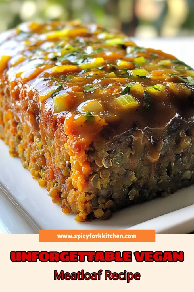 Discover the ultimate vegan meatloaf recipe that’s a healthy vegan dinner option! This savory vegan meatloaf combines lentils and quinoa for a hearty base, topped with a rich vegan gravy recipe that's simply irresistible. Perfect for meal prep or family gatherings, it’s packed with flavor and nutrition. Don’t miss out—try this lentil quinoa meatloaf today and elevate your plant-based meals! Save the recipe now! #VeganMeatloaf #HealthyDinner #VeganGravy #PlantBasedEating