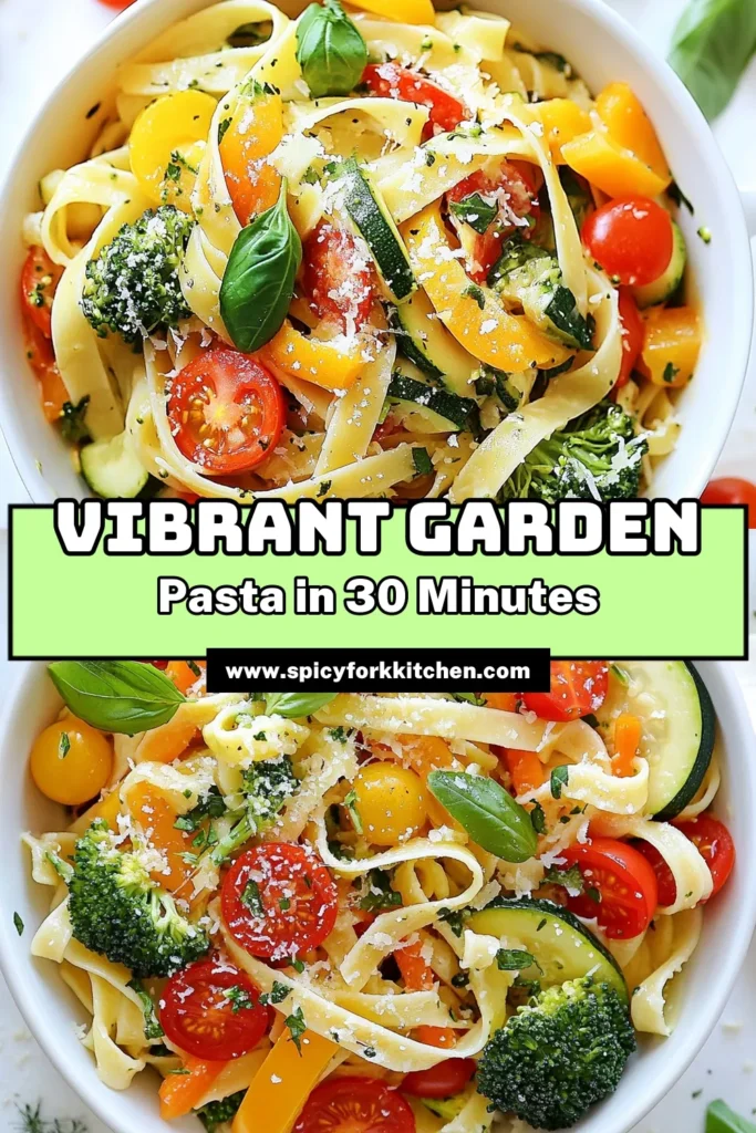 Discover the vibrant and delicious Garden Pasta Primavera recipe! This colorful pasta dish is perfect for anyone looking for quick pasta recipes that are both healthy and packed with veggies. With zucchini, bell peppers, cherry tomatoes, and more, it's one of the best vegetable pasta dishes to brighten up your meal. Make this Healthy Pasta Primavera today and enjoy a delightful blend of flavors. Save it now for a dinner that’s as beautiful as it is tasty! #PastaPrimavera #ColorfulPastaRecipes #HealthyEating #QuickRecipes