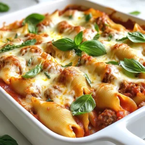 To make hearty stuffed shells, you need the following ingredients: - 12 large pasta shells - 1 lb ground beef - 1 cup ricotta cheese - 1 cup shredded mozzarella cheese, divided - 1/2 cup grated Parmesan cheese - 1 large egg - 2 cloves garlic, minced - 1 teaspoon dried Italian herbs (oregano, basil, thyme) - 3 cups marinara sauce - Salt and pepper to taste - Fresh basil leaves for garnish For pasta, I recommend Barilla or Ronzoni. They cook well and hold their shape. For cheese, look for Galbani or BelGioioso for ricotta and mozzarella. Both brands offer great quality and taste. For Parmesan, Grana Padano works well too. If you have dietary needs, you can make swaps. For a gluten-free option, use gluten-free pasta shells. You can replace ground beef with turkey or chicken for a leaner dish. If you&rsquo;re lactose intolerant, try dairy-free ricotta and cheese. These options keep your meal tasty and satisfying. {{ingredient_image_1}} Start by boiling the large pasta shells. Use salted water and follow the package instructions. Cook them until they are al dente. This means they should be firm but not hard. Once cooked, drain the shells and let them cool. This step helps prevent them from sticking together. Next, heat a skillet over medium heat. Add the ground beef and break it apart as it cooks. Brown the meat until it is fully cooked. Drain any excess fat. Now, add minced garlic and cook for one more minute. This adds a nice flavor to the meat. In a mixing bowl, combine the cooked ground beef with ricotta cheese, half of the mozzarella, Parmesan, egg, dried herbs, salt, and pepper. Mix everything well until it is smooth. Take a tablespoon of this mixture and carefully stuff each pasta shell. Place the stuffed shells seam side up in a baking dish. Spread one cup of marinara sauce on the bottom of a 9x13-inch baking dish. Arrange the stuffed shells over the sauce in a single layer. Pour the remaining marinara sauce over the shells, then sprinkle the rest of the mozzarella on top. Cover the baking dish with aluminum foil. Bake in the oven, preheated to 375&deg;F (190&deg;C), for 25 minutes. After 25 minutes, remove the foil. Bake for another 10 to 15 minutes until the cheese is bubbly and golden. Once done, let the dish cool for a few minutes before serving. Garnish with fresh basil leaves for an extra touch. To keep your pasta shells from sticking, follow these steps: - Cook them in boiling water with salt. - Stir them gently while they cook. - Drain and rinse the shells with cold water. - Toss them in a little olive oil. This will help each shell stay separate and easy to stuff. For a creamy filling, use these tips: - Mix ricotta cheese with an egg. - Add some grated Parmesan for richness. - Use fresh minced garlic for flavor. - Make sure to blend everything well. This results in a smooth and tasty filling that melts in your mouth. Adding spices can take your stuffed shells to the next level. - Use dried Italian herbs like oregano and basil. - Add a pinch of red pepper flakes for heat. - Try a dash of nutmeg for warmth. These flavors blend well with the meat and cheese, making each bite more exciting. Pro Tips Perfect Pasta: When boiling the shells, make sure to cook them al dente, as they will continue to cook in the oven. Flavor Boost: Add extra herbs or spices to the meat mixture for added flavor; a pinch of red pepper flakes can add a nice kick. Cheesy Goodness: For a more decadent dish, substitute some of the ricotta with mascarpone cheese for a creamier texture. Make Ahead: You can prepare the stuffed shells a day in advance and keep them in the fridge; just add a few extra minutes to the baking time. {{image_2}} You can easily make stuffed shells without meat. Try using spinach, mushrooms, or zucchini. Mix these veggies with ricotta cheese for a tasty filling. You can also add fresh herbs like basil or parsley. This gives the dish a fresh taste. Switching up the meat can change the flavor. Ground sausage works well for a spicy kick. Turkey is a leaner option if you want a healthier choice. You can even mix different meats for a unique taste. Just cook the meat fully before mixing it with the cheese. While marinara sauce is classic, you can try new sauces. Alfredo sauce adds creaminess and richness. Pesto gives a fresh, bright flavor. You can even blend sauces for a custom taste. Just pour your chosen sauce over the shells before baking. After you enjoy your stuffed shells, let them cool down first. Place the leftovers in an airtight container. This helps keep them fresh. Store them in the fridge. They will stay good for about 3 to 5 days. If you have more, consider freezing them for later. To freeze stuffed shells, first, cool them completely. Then, wrap them tightly in plastic wrap. You can also use aluminum foil. Place the wrapped shells in a freezer-safe container or bag. They can last for up to 3 months in the freezer. Label the container with the date, so you remember when you made them. To reheat stuffed shells, preheat your oven to 350&deg;F (175&deg;C). Place the shells in a baking dish. Add a bit of marinara sauce on top to keep them moist. Cover the dish with foil to prevent drying out. Bake for about 20 to 25 minutes, or until they are hot throughout. You can also use a microwave for quick reheating. Just make sure to cover them and heat in short bursts for best results. Yes, you can make stuffed shells ahead of time. Prepare the shells and filling, then stuff them. Place the shells in a baking dish, cover with sauce, and refrigerate. You can bake them the next day. Just add a few extra minutes to the baking time if they are cold. Stuffed shells pair well with many sides. Here are some great options: - Garlic bread - A fresh garden salad - Roasted vegetables - Steamed broccoli These sides add flavor and balance to your meal. Stuffed shells are done when the cheese is bubbly and golden. Remove the foil after the first 25 minutes. Check the shells after an additional 10 to 15 minutes. If the cheese is melted and slightly browned, they are ready to serve. Yes, you can substitute ricotta cheese. Here are some alternatives: - Cottage cheese for a lower-fat option - Cream cheese for a richer taste - Blended tofu for a dairy-free choice Each option will change the flavor and texture slightly, but they work well in the dish. We&rsquo;ve explored how to make delicious stuffed pasta shells step-by-step. You learned about ingredients, including brands and alternatives for different diets. The cooking process helps ensure a perfect filling and assembly. I shared handy tips to prevent sticking and enhance flavor. Finally, we discussed storage and ways to enjoy your leftovers. Now, you have all the tools to create tasty stuffed shells your way. Get in the kitchen and make a dish that delights everyone!