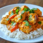 - 2 lbs chicken thighs, boneless and skinless, cut into chunks - 1 large onion, finely chopped - 4 cloves garlic, minced - 1 tablespoon ginger, grated - 1 can (14 oz) diced tomatoes - 1 cup coconut milk - 1 tablespoon tomato paste - 2 tablespoons butter - 1 tablespoon garam masala - 1 tablespoon ground cumin - 1 teaspoon turmeric powder - 1 teaspoon chili powder (adjust to taste) - Salt to taste The main ingredients make this dish rich and tasty. Chicken thighs are perfect for slow cooking. They stay juicy and tender. Onions and garlic give a strong base flavor. The spices create warmth and depth. Each spice adds a unique note to the dish. - Coconut milk - Fresh herbs for garnish - Variations in spices Coconut milk adds creaminess and sweetness. You can skip it if you prefer a less rich sauce. Fresh herbs, like cilantro, brighten the dish. They add a pop of color and taste. You can also play with the spices. Try adding more chili for heat or less cumin for a milder flavor. - Cooked basmati rice (for serving) - Recommended toppings: fresh cilantro, a squeeze of lime - Drink pairings: mango lassi, chai tea Serve butter chicken over fluffy basmati rice. The rice soaks up the sauce well. Top with fresh cilantro for a nice finish. A squeeze of lime adds tang. For drinks, a mango lassi cools the heat. Chai tea also pairs well, enhancing the meal's warmth. {{ingredient_image_1}} Start by prepping your ingredients. You will need 2 pounds of chicken thighs, boneless and skinless. Cut them into chunks. Chop one large onion finely. Mince four cloves of garlic. Grate one tablespoon of fresh ginger. Next, mix the sauce. In a bowl, combine one can of diced tomatoes, one cup of coconut milk, and one tablespoon of tomato paste. Add one tablespoon of garam masala, one tablespoon of ground cumin, one teaspoon of turmeric powder, and one teaspoon of chili powder. Don’t forget to add salt to taste. For cooking, you can choose two settings. If you use low heat, cook for 6 to 8 hours. If you prefer high heat, cook for about 4 hours. The chicken will be tender when done. To ensure the chicken remains tender, place the chicken on top of the onion mixture. Pour the sauce over the chicken. Dot the mixture with two tablespoons of butter for extra flavor. Once the cooking is done, shred the chicken directly in the slow cooker. Use two forks for this task. Stir the sauce well to combine everything. Finally, taste and adjust the seasoning. You can add more salt or spices to suit your taste. Serve the butter chicken warm over cooked basmati rice and garnish with chopped cilantro. Enjoy your meal! To get that rich, authentic taste in your slow cooker butter chicken, spice adjustments are key. Use garam masala and cumin to build a strong base. Add more chili powder if you like heat. Fresh herbs bring brightness. Use fresh cilantro for garnish. Dried herbs can work too but won’t taste as vibrant. If using dried herbs, use less. Dried herbs are more potent than fresh. Choosing the right slow cooker matters. A 6-quart slow cooker is perfect for this dish. It allows enough space for all ingredients. To avoid overcooking, set the timer. Cooking on low for 6-8 hours is best. If you’re in a hurry, use the high setting for about 4 hours. Always check the chicken's tenderness. It should shred easily. Garnish your butter chicken with chopped cilantro. This adds color and freshness. Serve it over fluffy basmati rice for texture and flavor. For a stylish presentation, use a large serving dish. Pour the butter chicken over the rice. Then, sprinkle more cilantro on top. Serve with naan on the side for a complete meal. Pro Tips Marinate for Maximum Flavor: For deeper flavor, marinate the chicken thighs in the spices and yogurt for a few hours or overnight before cooking. Adjust Spice Level: If you prefer a milder dish, reduce the amount of chili powder and garam masala. You can always add more later if desired. Use Fresh Ingredients: Fresh garlic and ginger provide a more vibrant flavor than dried or powdered versions, enhancing the overall taste of the dish. Garnish Wisely: Fresh cilantro adds a burst of freshness; consider also adding a squeeze of lime juice for an extra zing before serving. {{image_2}} You can use chicken breast instead of thighs. Chicken breast gives a leaner dish. However, thighs add more flavor and moisture. For a vegan option, swap chicken with chickpeas or tofu. Both options soak up flavors well. Use coconut milk for creaminess. You can adjust the heat level by changing the chili powder amount. If you like it spicy, add more chili. For a milder dish, reduce the chili powder. Adding vegetables can boost nutrition. Try spinach, peas, or bell peppers. Just chop them and toss them in with the chicken. They add color and taste. Butter chicken has its roots in India. It features rich spices and creamy sauce. Traditional recipes use tandoori chicken, which adds a smoky flavor. In Western kitchens, adaptations exist. Some recipes use cream instead of coconut milk. Others might add cheese for a richer taste. These changes can appeal to different palates. To store leftovers, let the butter chicken cool down first. Place it in an airtight container. This keeps it safe and fresh. Use glass or plastic containers with tight lids. Make sure to eat it within three to four days for the best taste. For long-term storage, you can freeze the butter chicken. Put it in freezer-safe bags or containers. Remove as much air as you can. Label the bags with the date. It can last up to three months in the freezer. When you want to eat it, thaw it overnight in the fridge. This helps keep the flavor and texture. When reheating, you can use a microwave or stovetop. For the microwave, heat it in short bursts. Stir between each burst for even warming. If you use the stovetop, add a splash of water to keep it moist. Heat gently on low. This method helps maintain the flavor and texture of the dish. Enjoy your butter chicken warm! Butter chicken, or murgh makhani, hails from India. This dish blends rich flavors and creamy sauce. It began in Delhi in the 1970s. Chefs mixed leftover chicken with tomatoes and spices. The result was a delightful meal that gained fame worldwide. Common ingredients in butter chicken include chicken, tomatoes, and spices. You’ll often find garlic, ginger, and cream in the mix. The flavors are warm, spicy, and slightly sweet, creating a tasty balance. Each bite is a burst of richness and comfort. Yes, you can use frozen chicken. It’s a great time-saver for busy cooks. Just make sure to add extra cooking time. If your chicken is frozen, cook on high for 5-6 hours instead of 4. On low, extend the time to 8-9 hours. Always check that the chicken reaches 165°F. This ensures it is safe to eat. Using frozen meat may change the texture slightly. However, the flavors will still be amazing. To spice things up, add more chili powder. Start with an extra half teaspoon and taste. You can also try adding fresh green chilies or cayenne pepper for heat. Mix them in with the other spices. Be mindful of the spice balance. Too much heat can overpower the dish. If it gets too spicy, add more coconut milk or cream to mellow it. Enjoy adjusting the spice level to fit your taste. In this blog post, we explored how to make butter chicken from start to finish. We covered the main and optional ingredients, step-by-step instructions, tips for authentic flavor, and various serving suggestions. You learned about ingredient substitutions and how to store leftovers properly. Butter chicken is versatile and rewarding. With the right spices and techniques, you can impress anyone. Enjoy your cooking journey, and remember to make it your own!